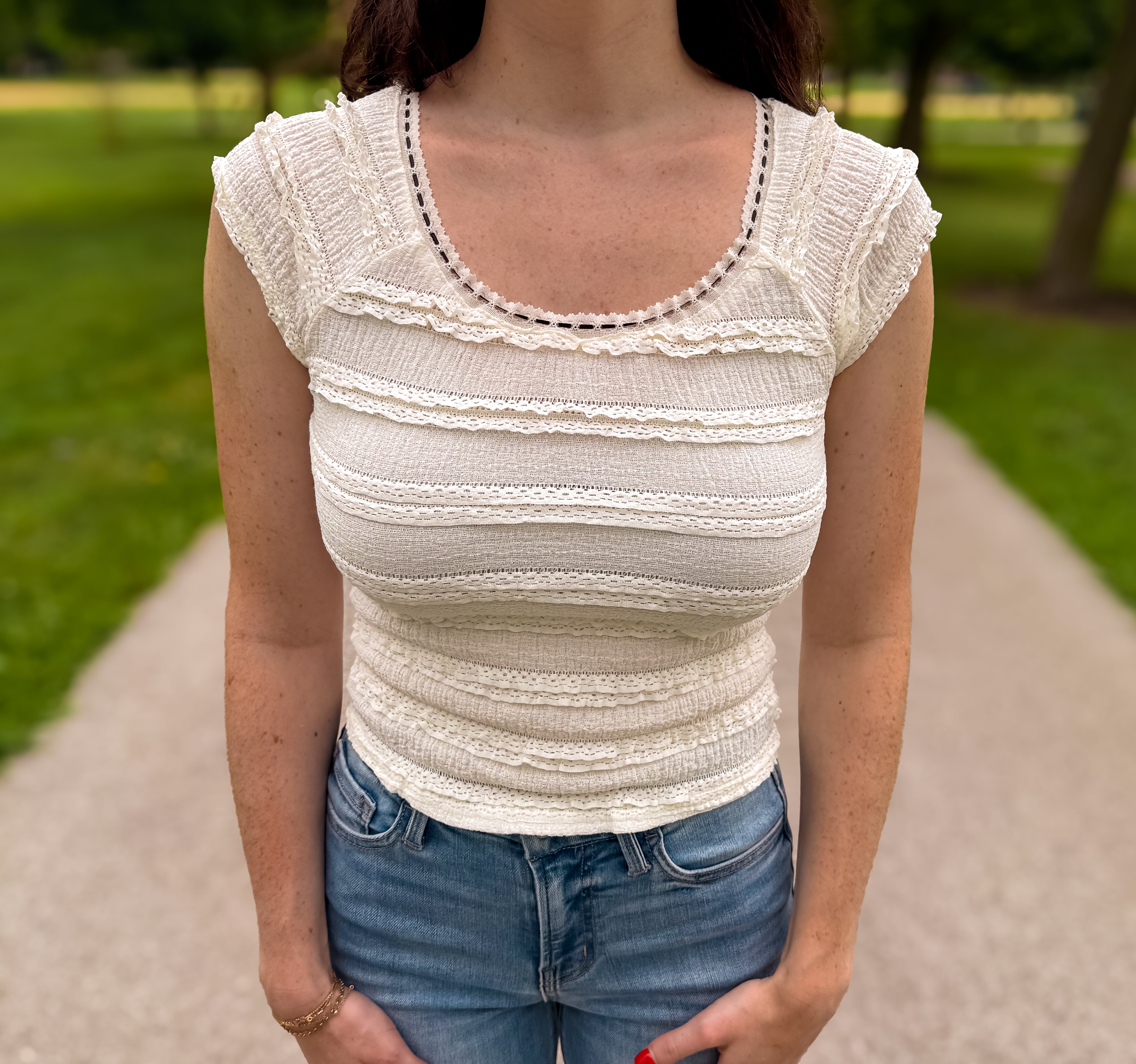 Sawyer Ruffle Lace Tee FINAL SALE