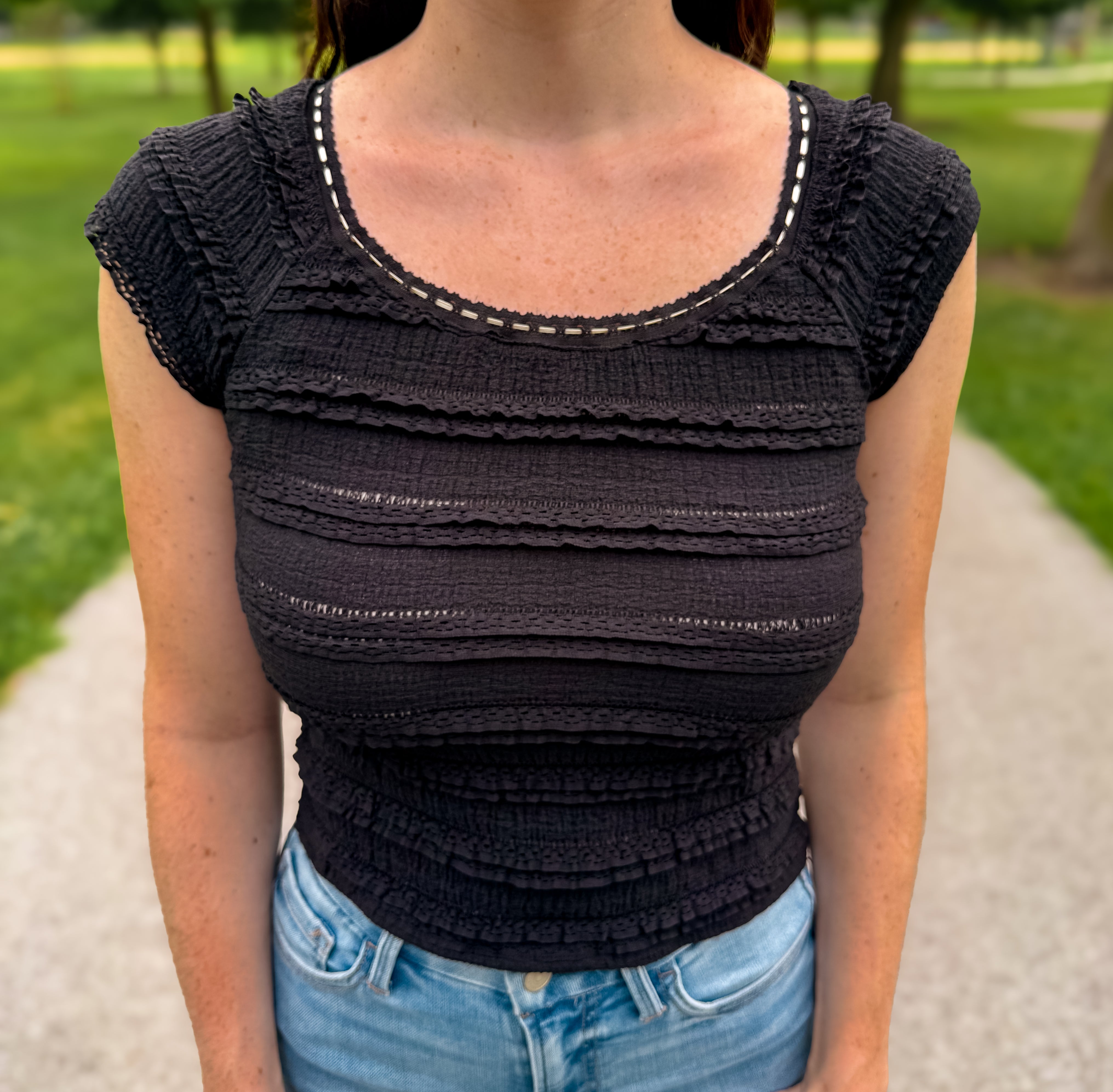 Sawyer Ruffle Lace Tee FINAL SALE