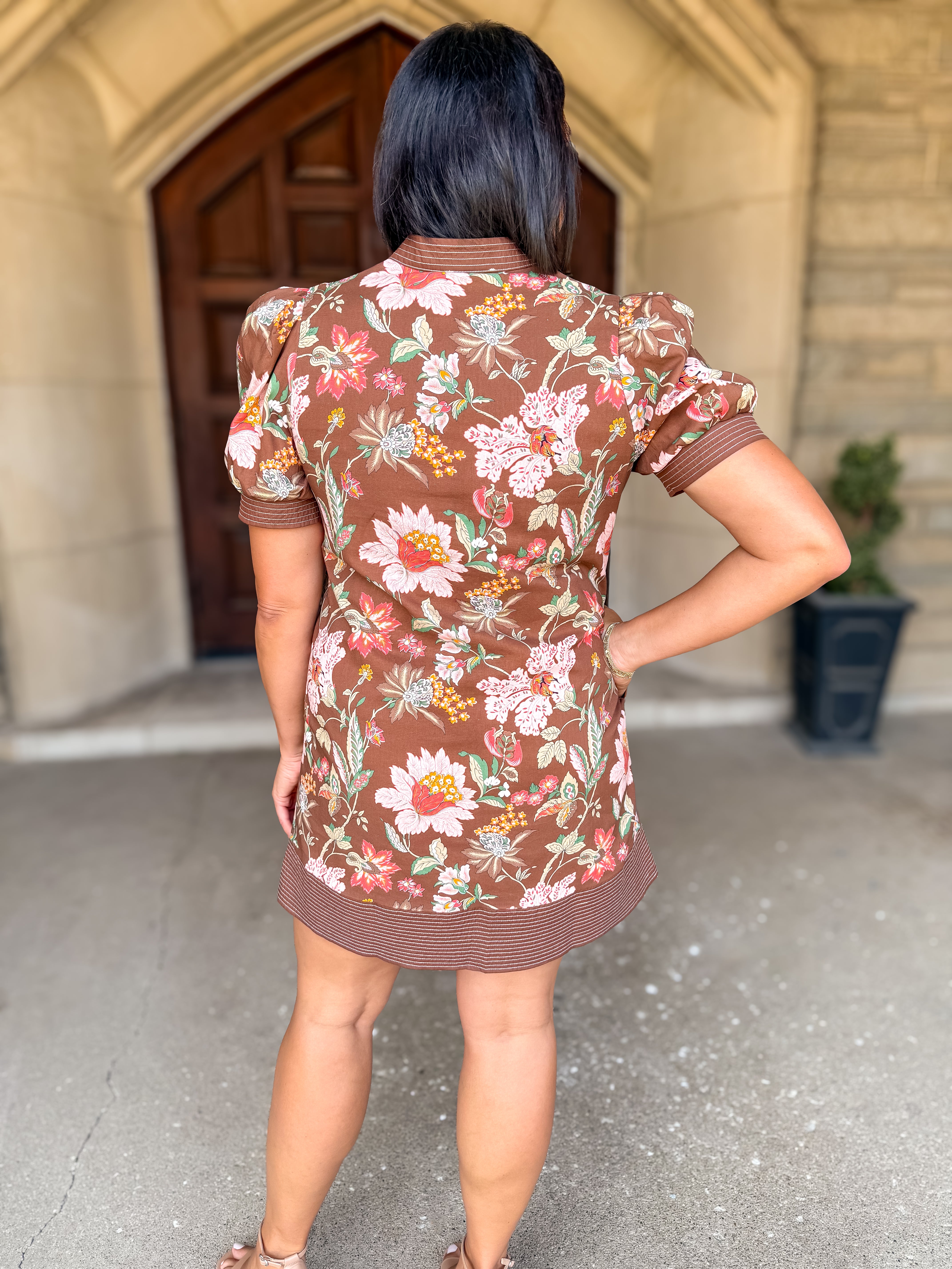 Lina Floral Sitch Trim Dress FINAL SALE