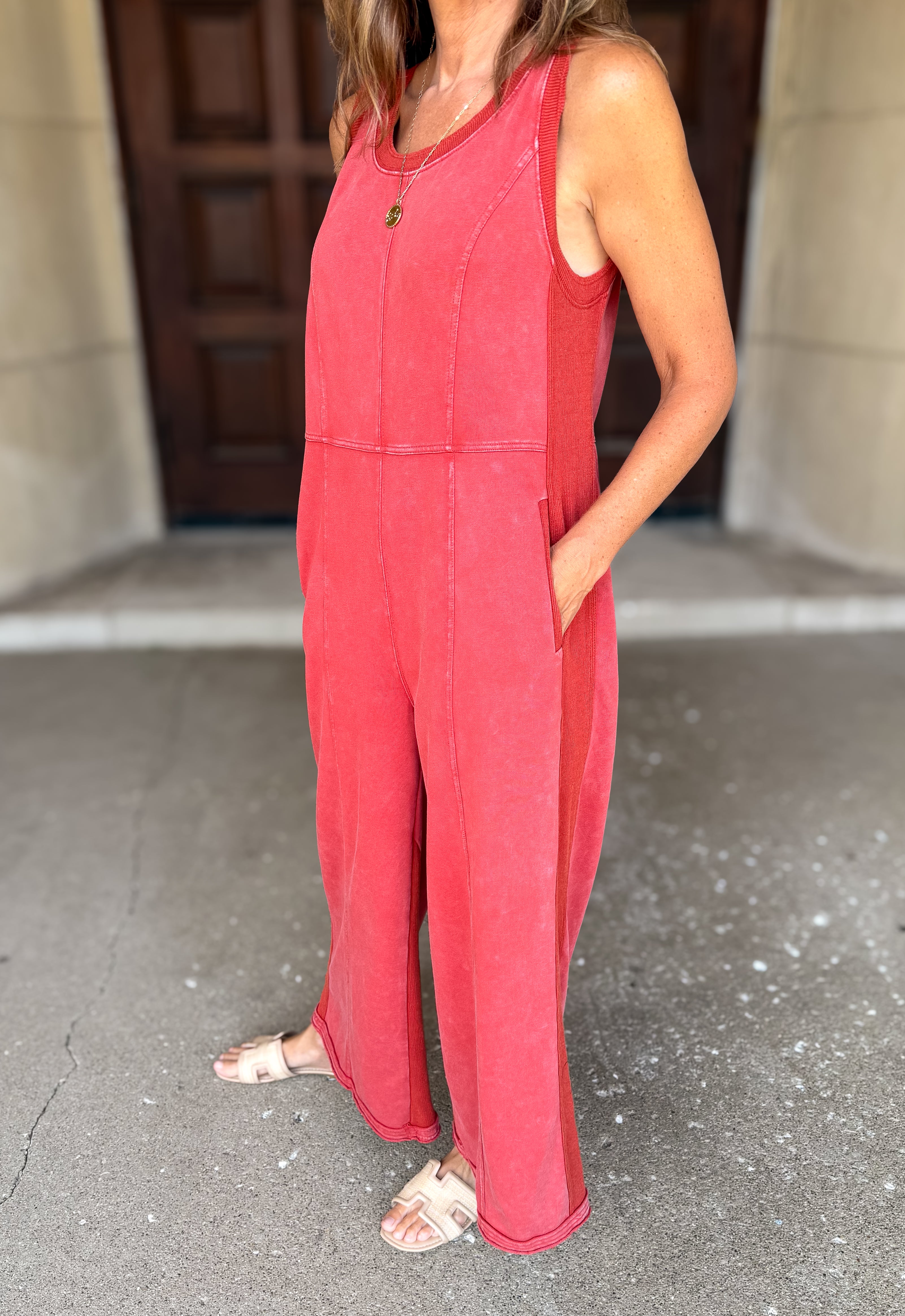 Dayna Washed Terry Tank Jumpsuit FINAL SALE