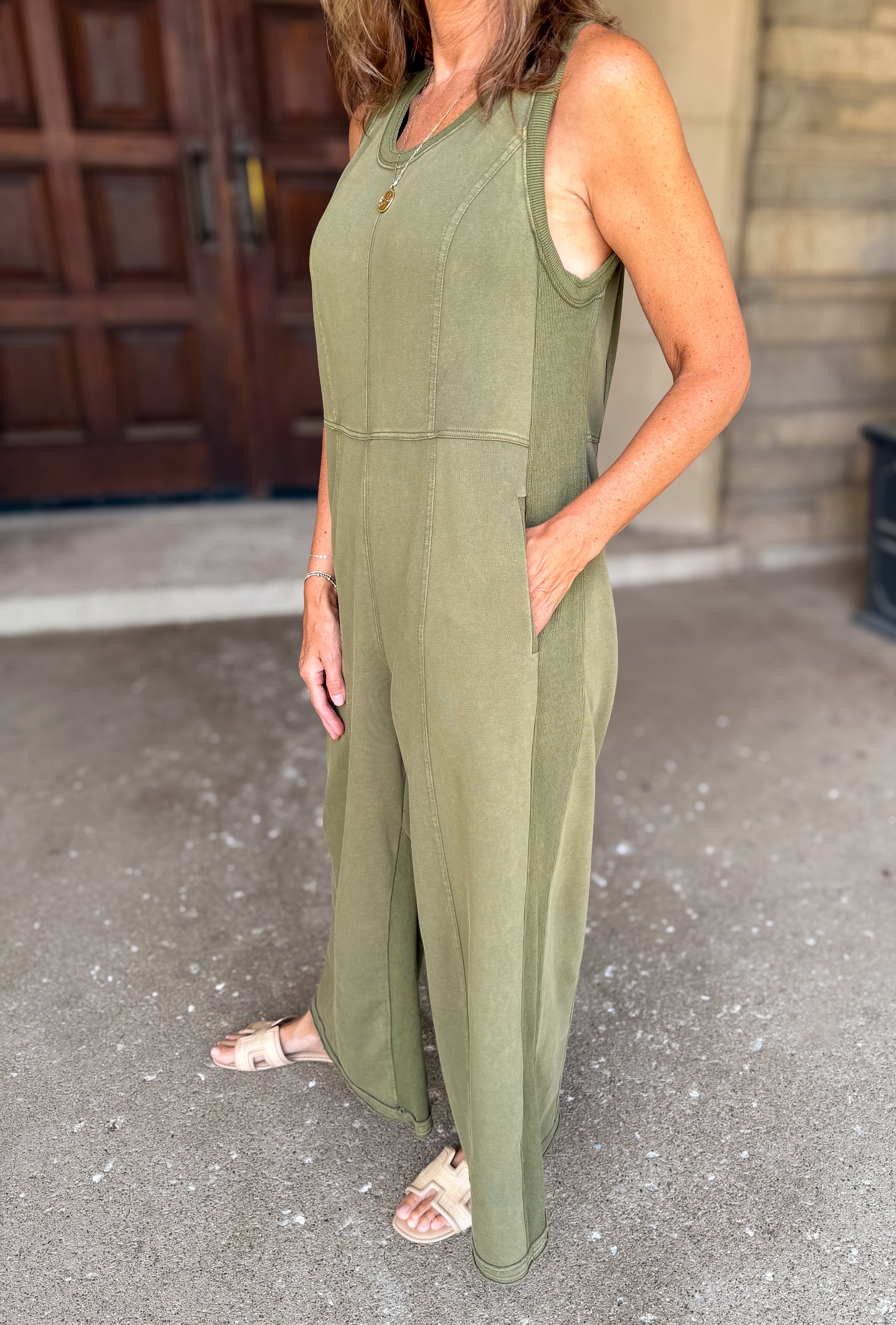 Dayna Washed Terry Tank Jumpsuit FINAL SALE