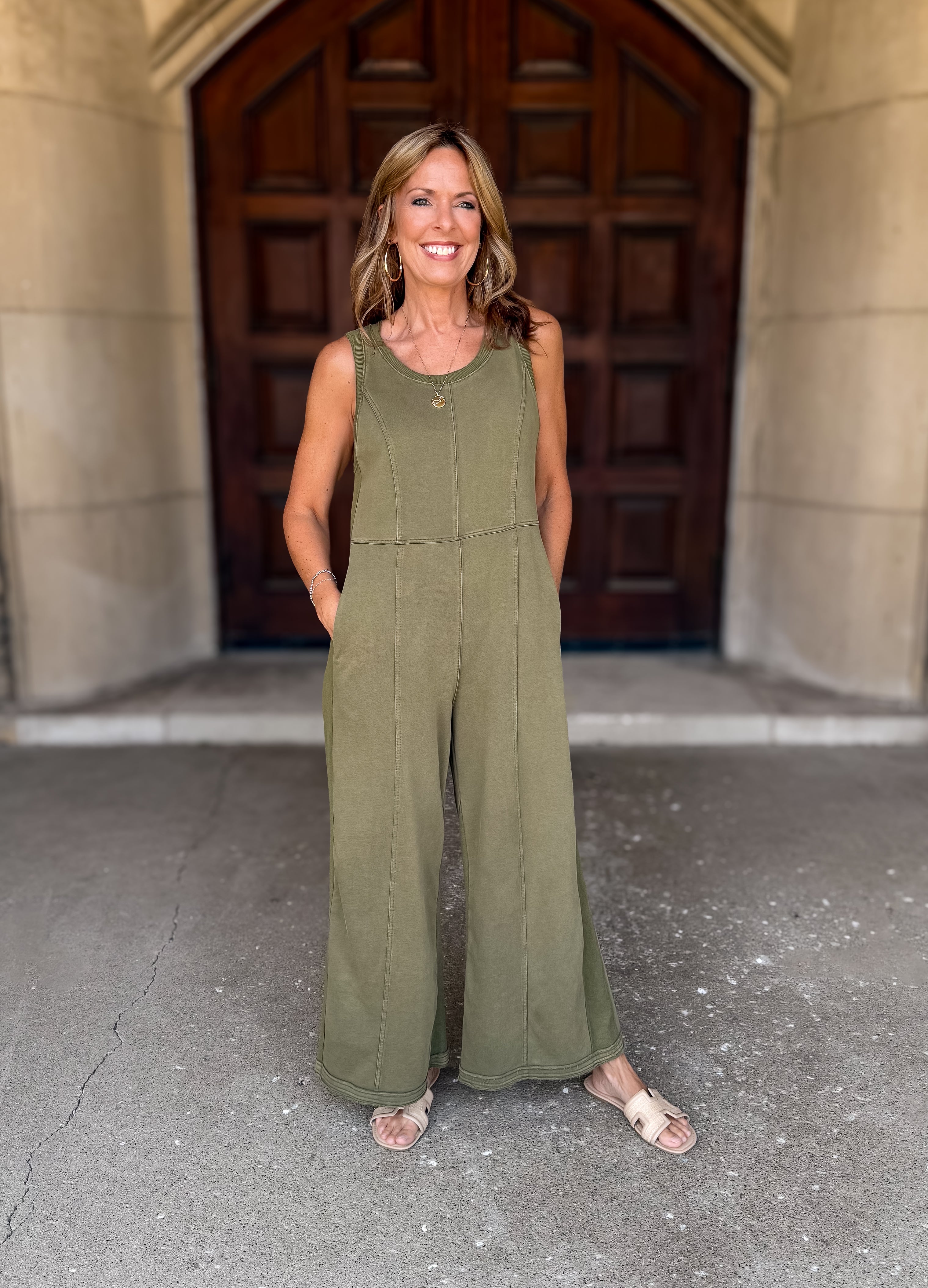 Dayna Washed Terry Tank Jumpsuit FINAL SALE