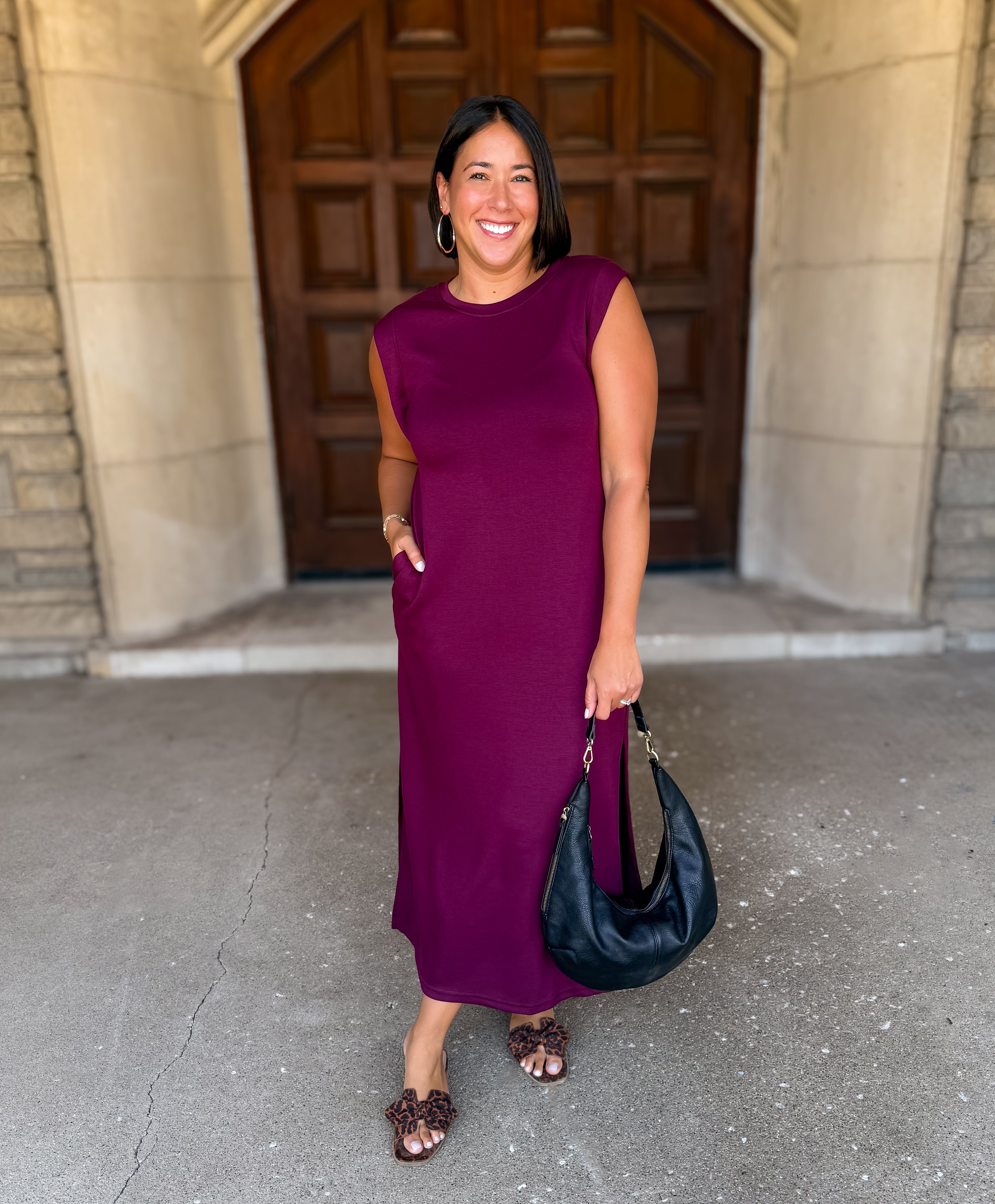 Ryan Cap Sleeve Jersey Dress FINAL SALE