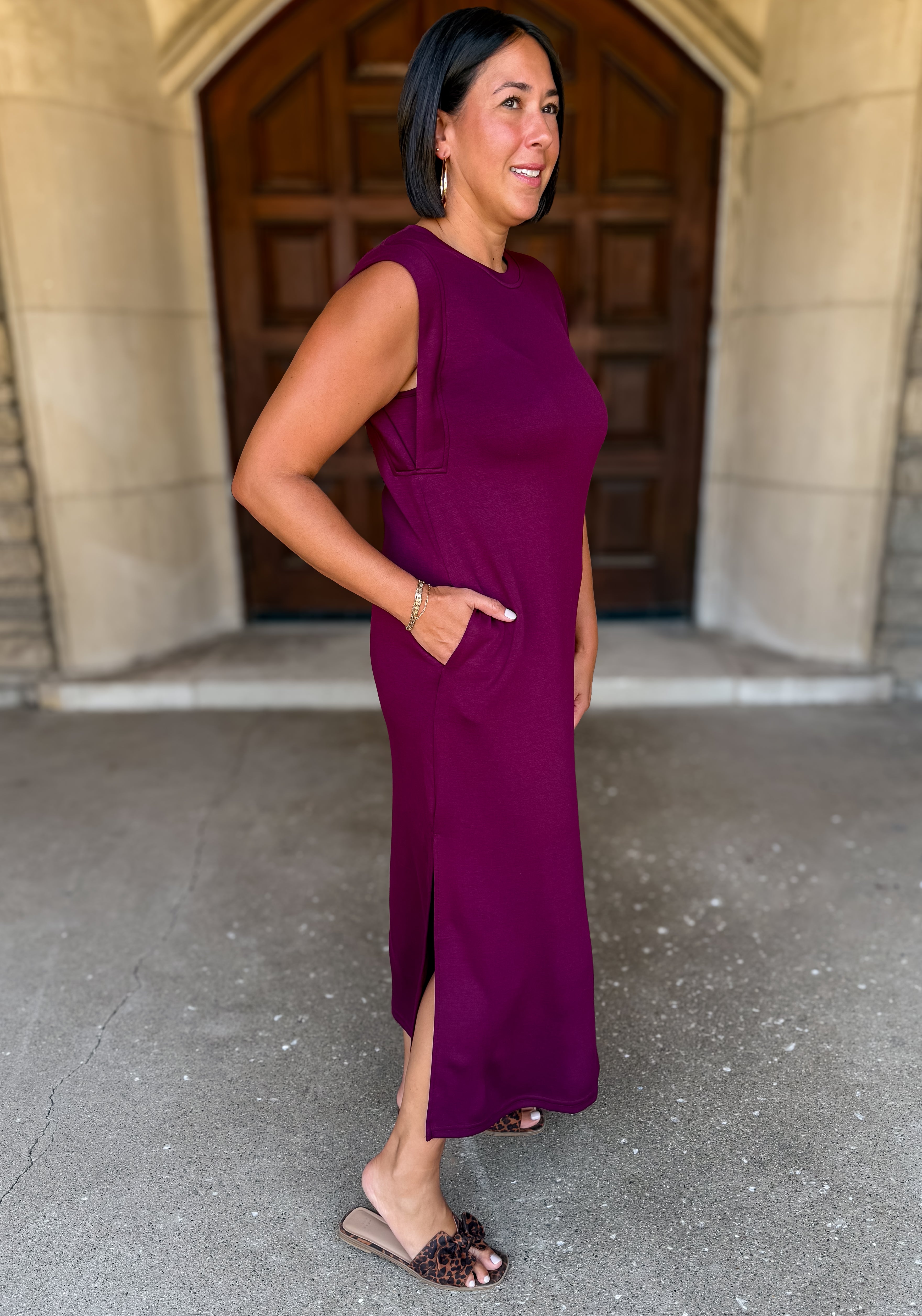 Ryan Cap Sleeve Jersey Dress FINAL SALE