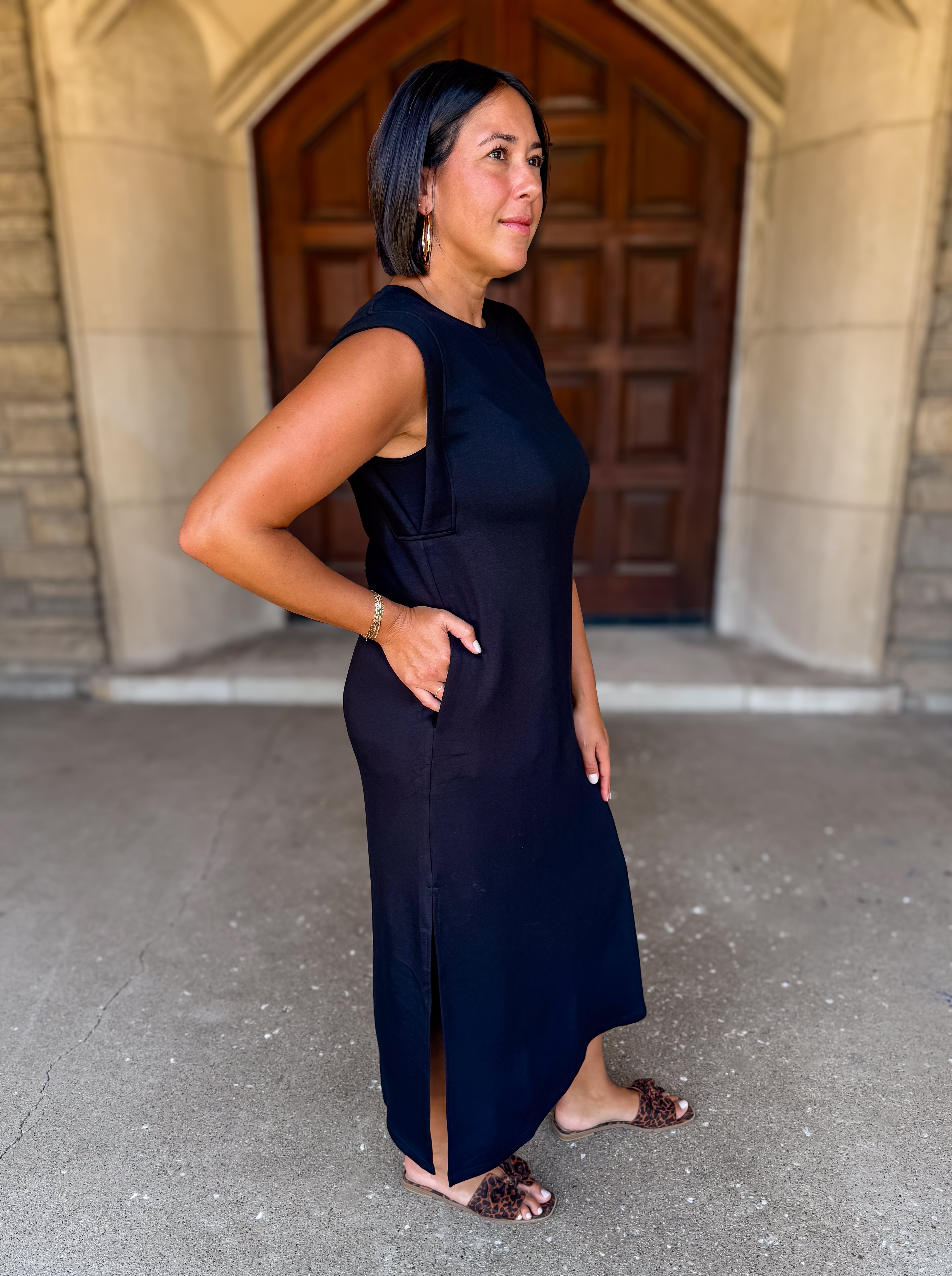 Ryan Cap Sleeve Jersey Dress FINAL SALE