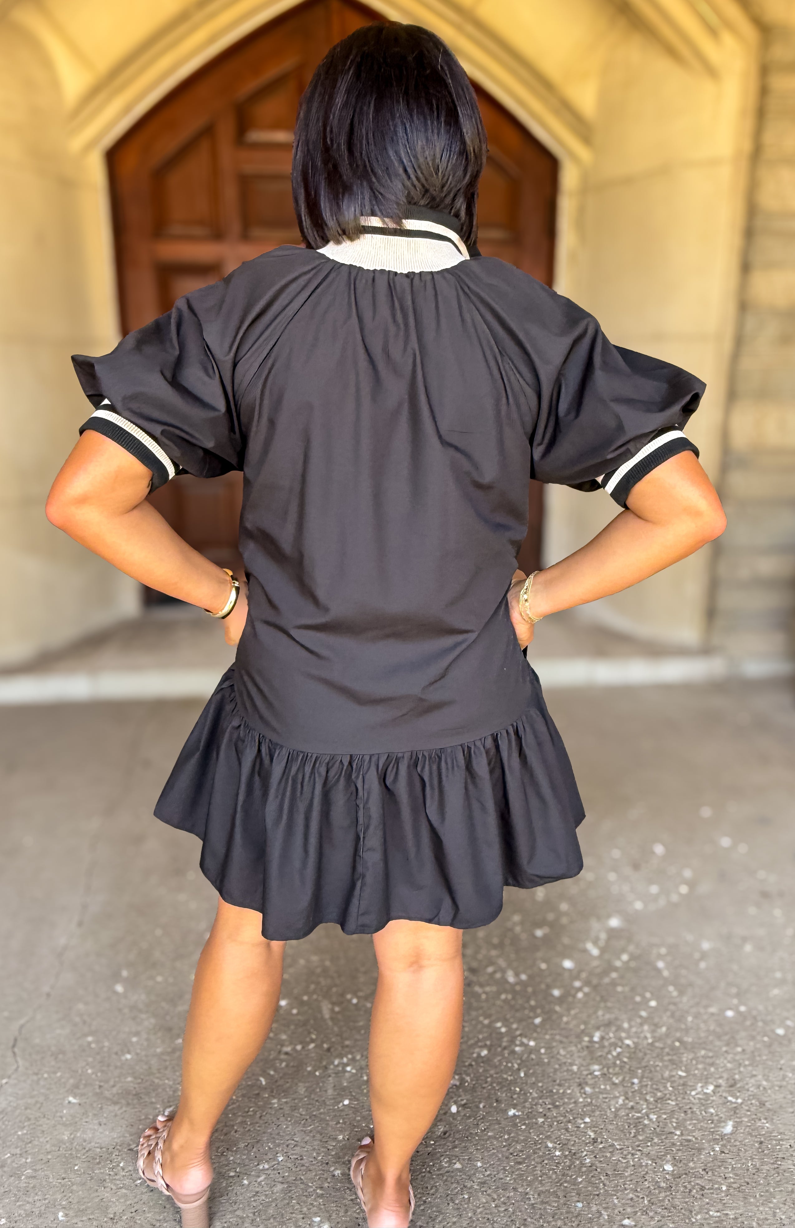 Meredith Zipper Contrast Trim Dress FINAL SALE