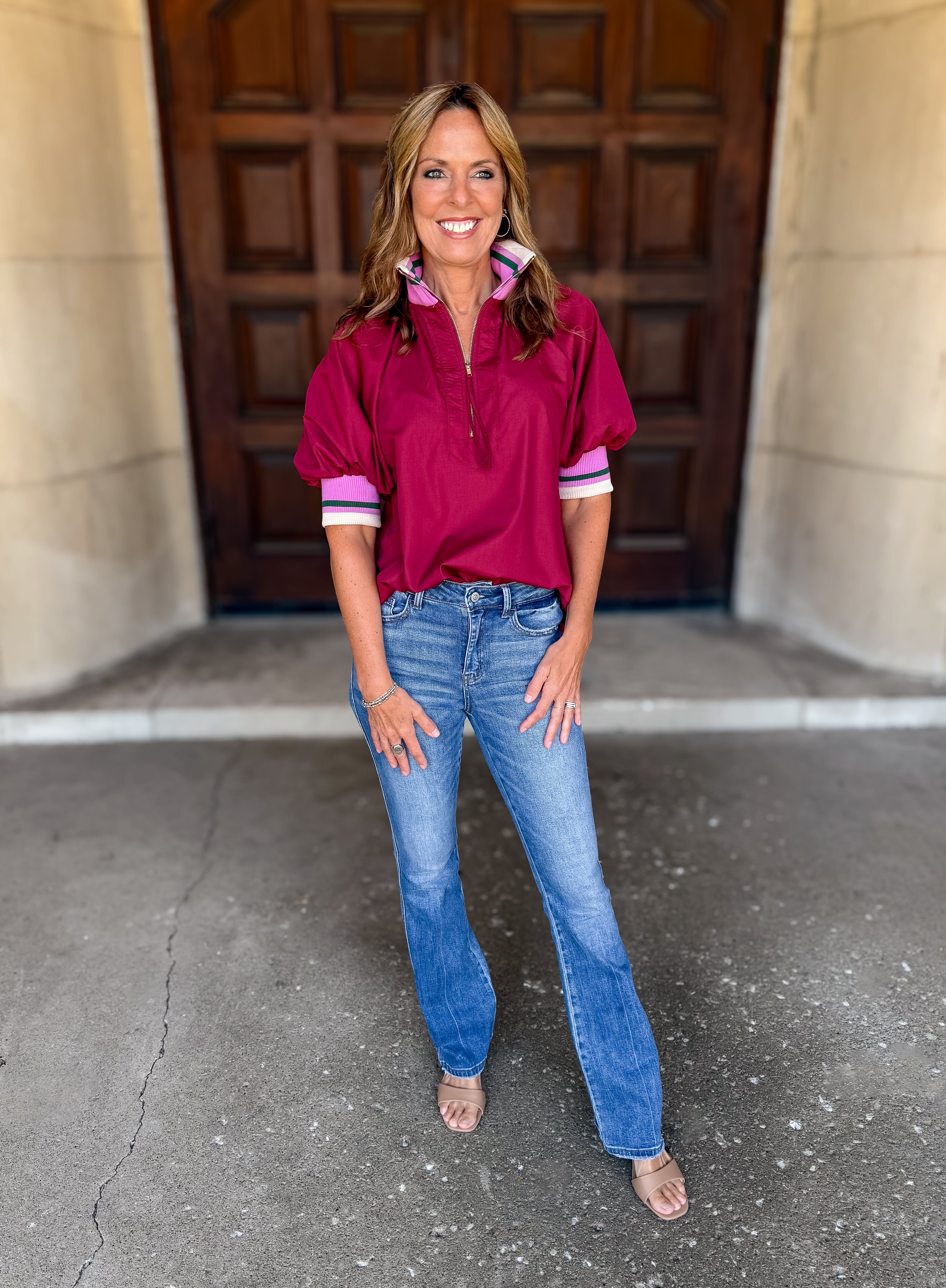 Kleine Zipper Contrast Trim Top FINAL SALE