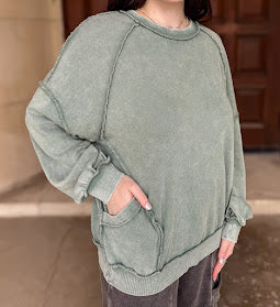 Avril Washed Pocket Sweatshirt
