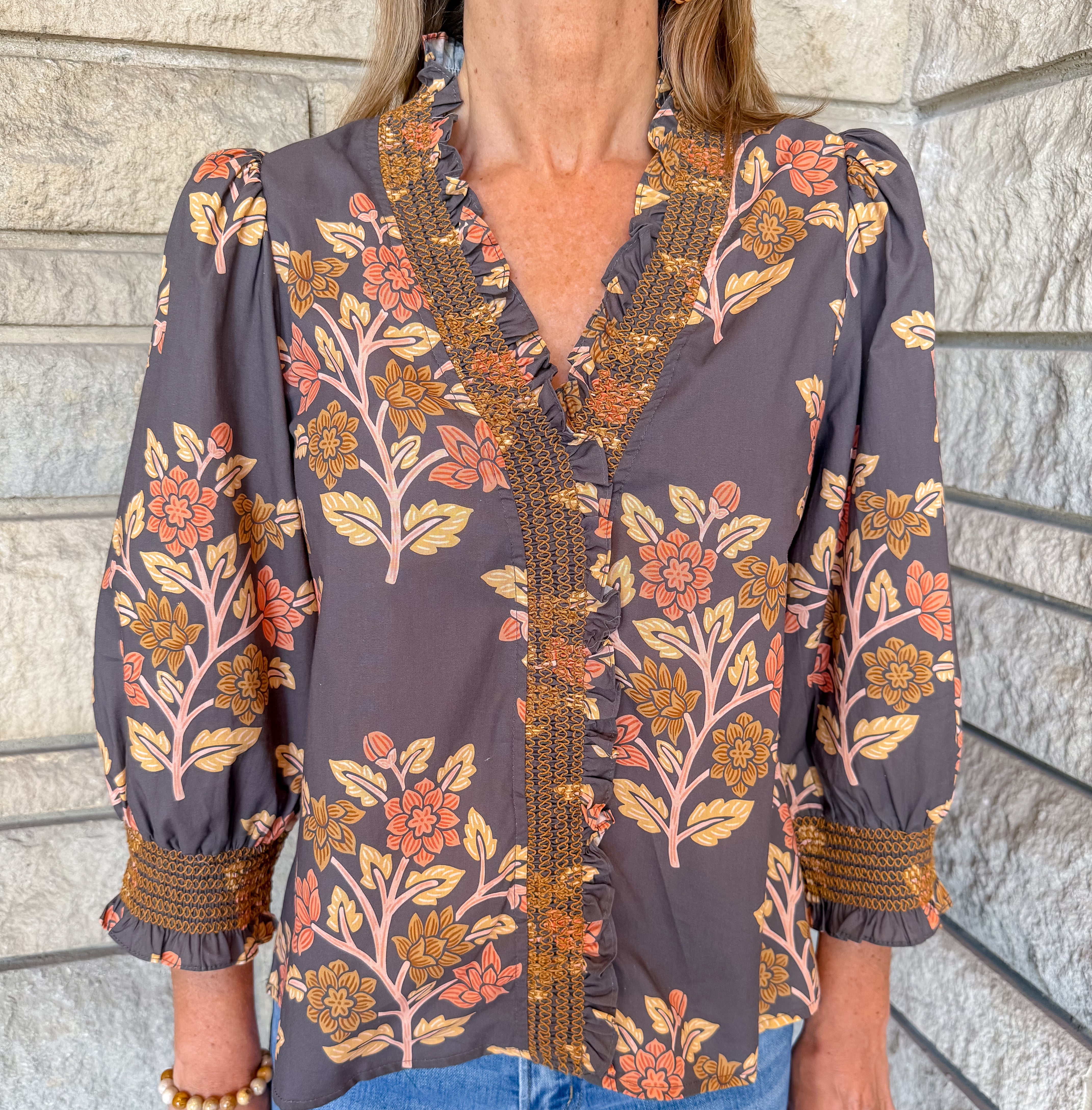 Octavia Floral Smocked Top