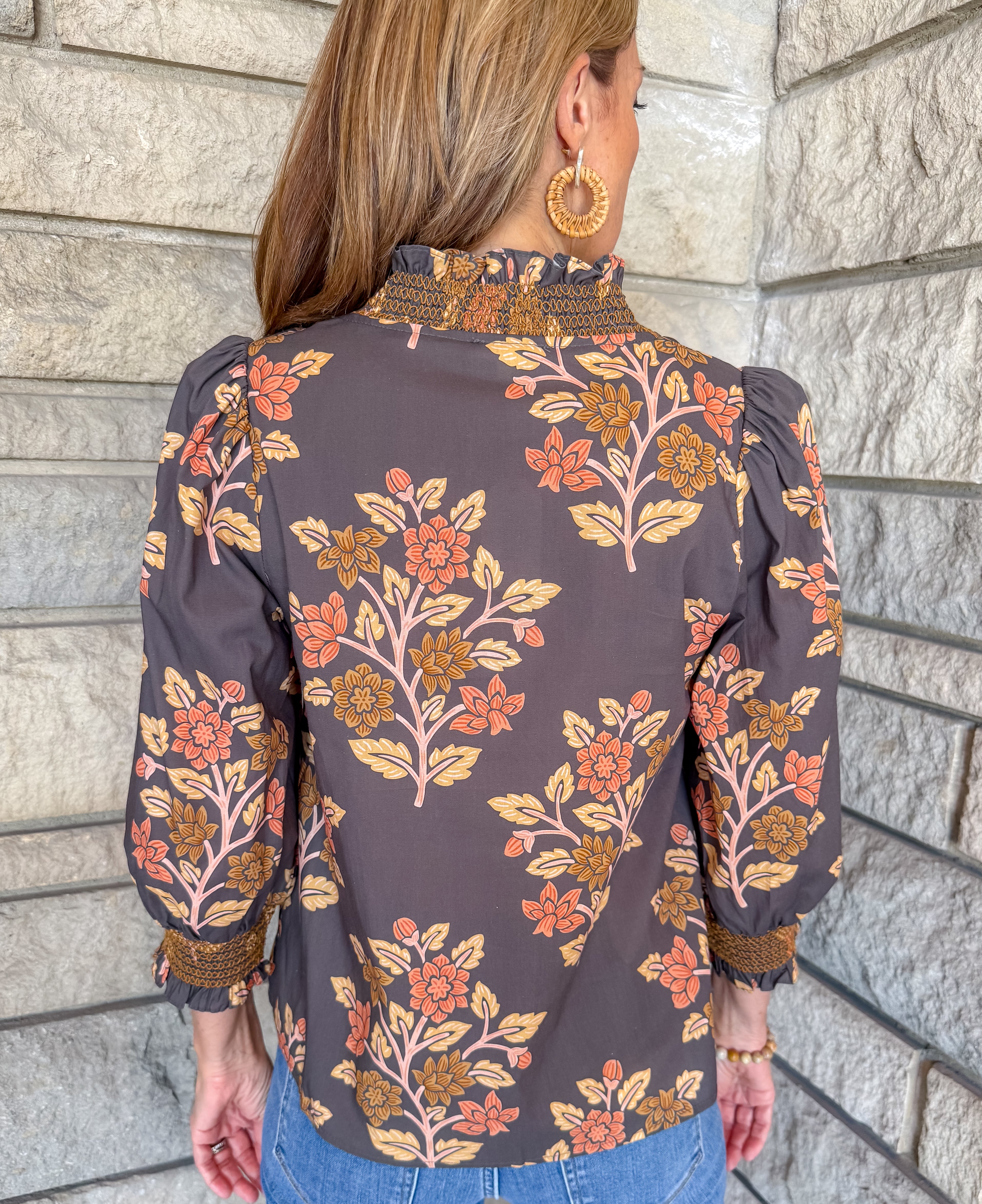 Octavia Floral Smocked Top