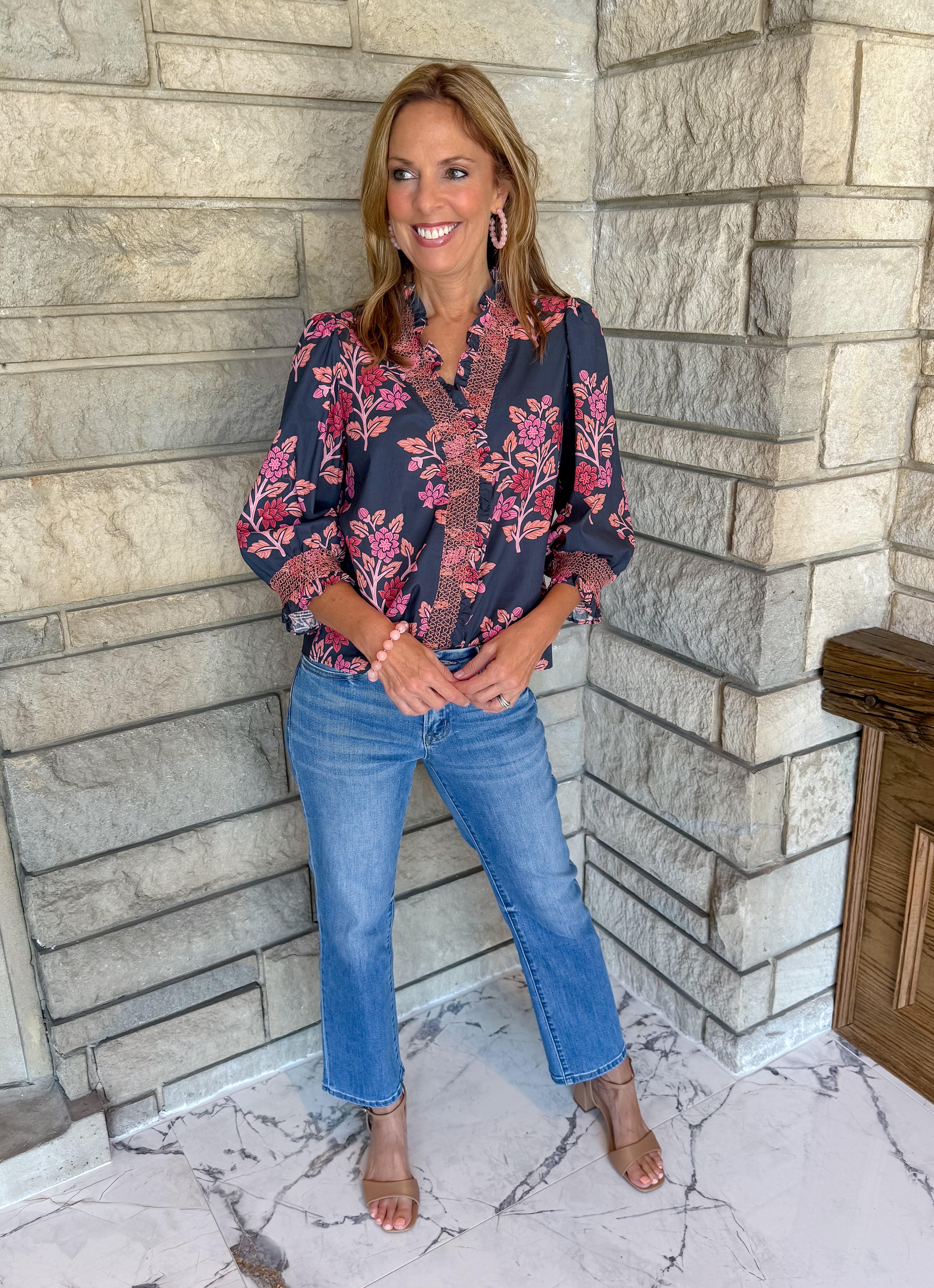 Octavia Floral Smocked Top