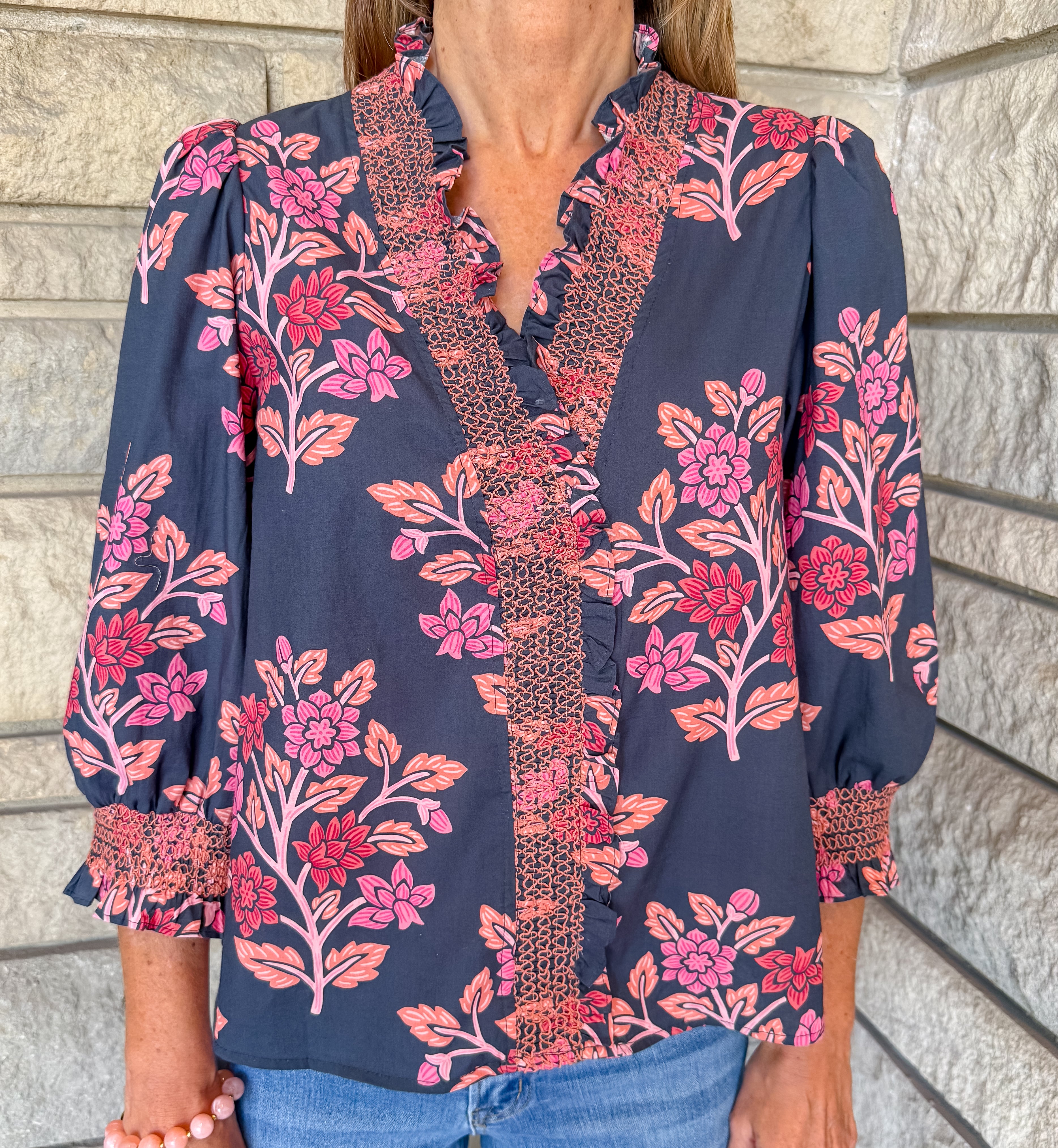 Octavia Floral Smocked Top