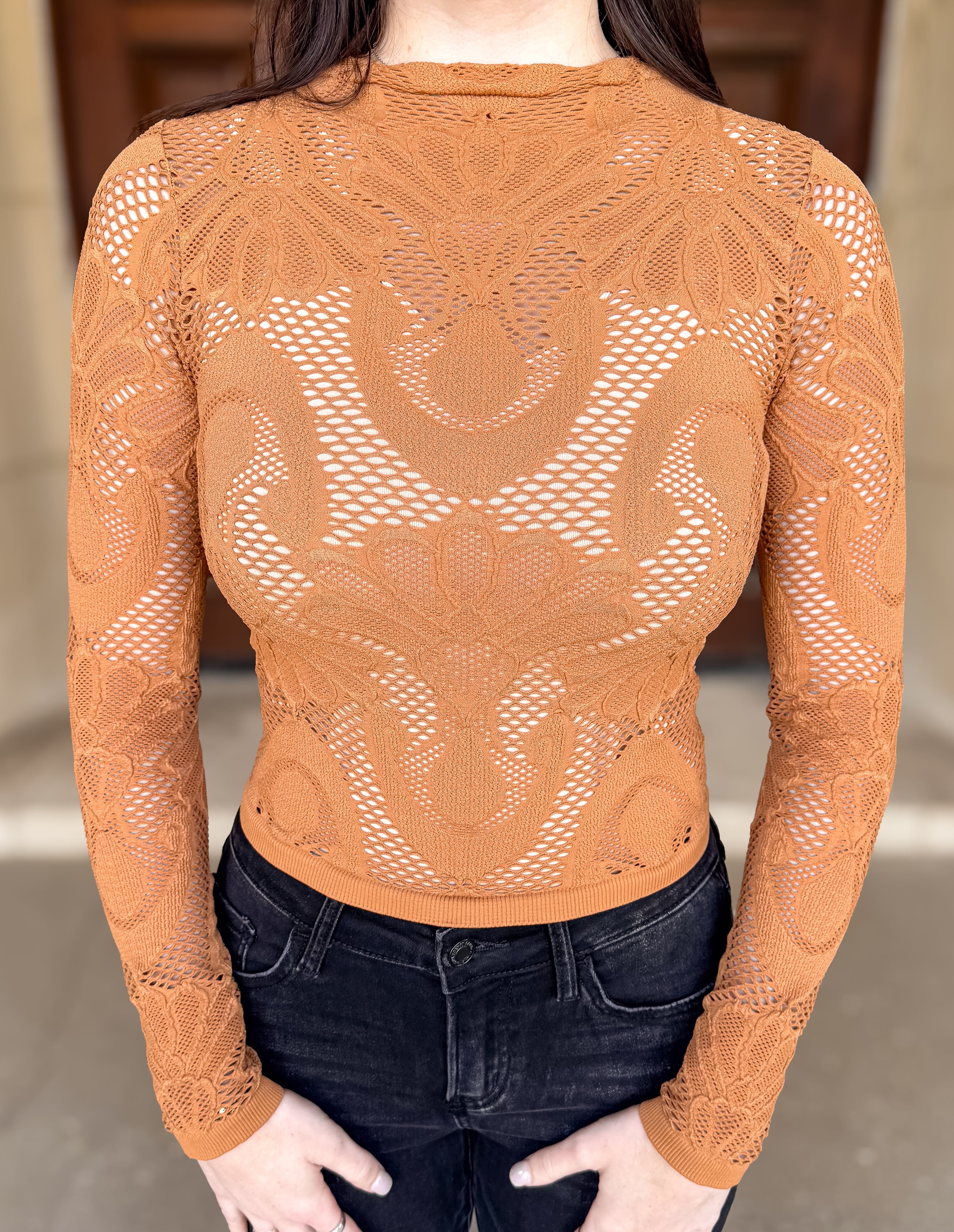 Gia Jacquard Knit Top FINAL SALE