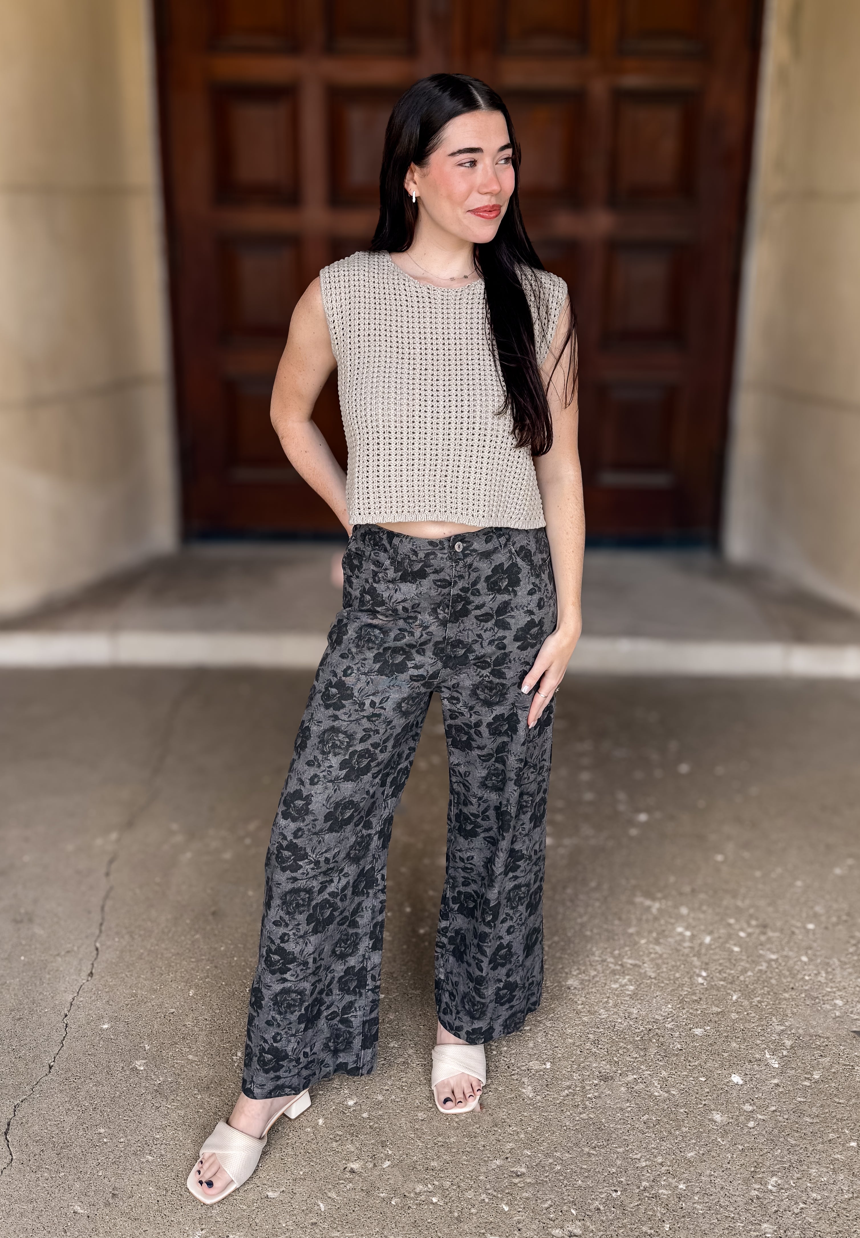 Makayla Open Knit Sleeveless Sweater FINAL SALE