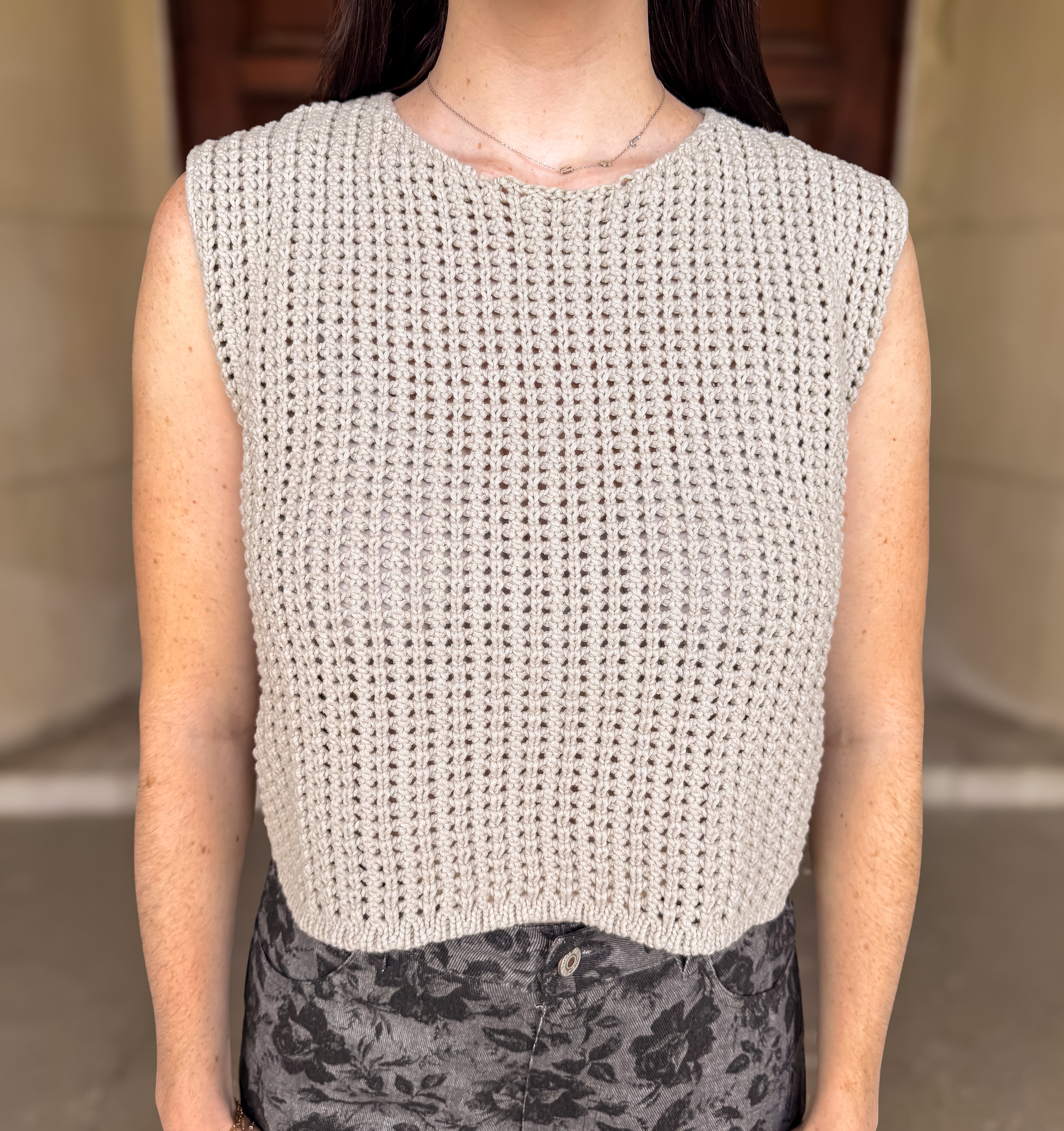 Makayla Open Knit Sleeveless Sweater FINAL SALE