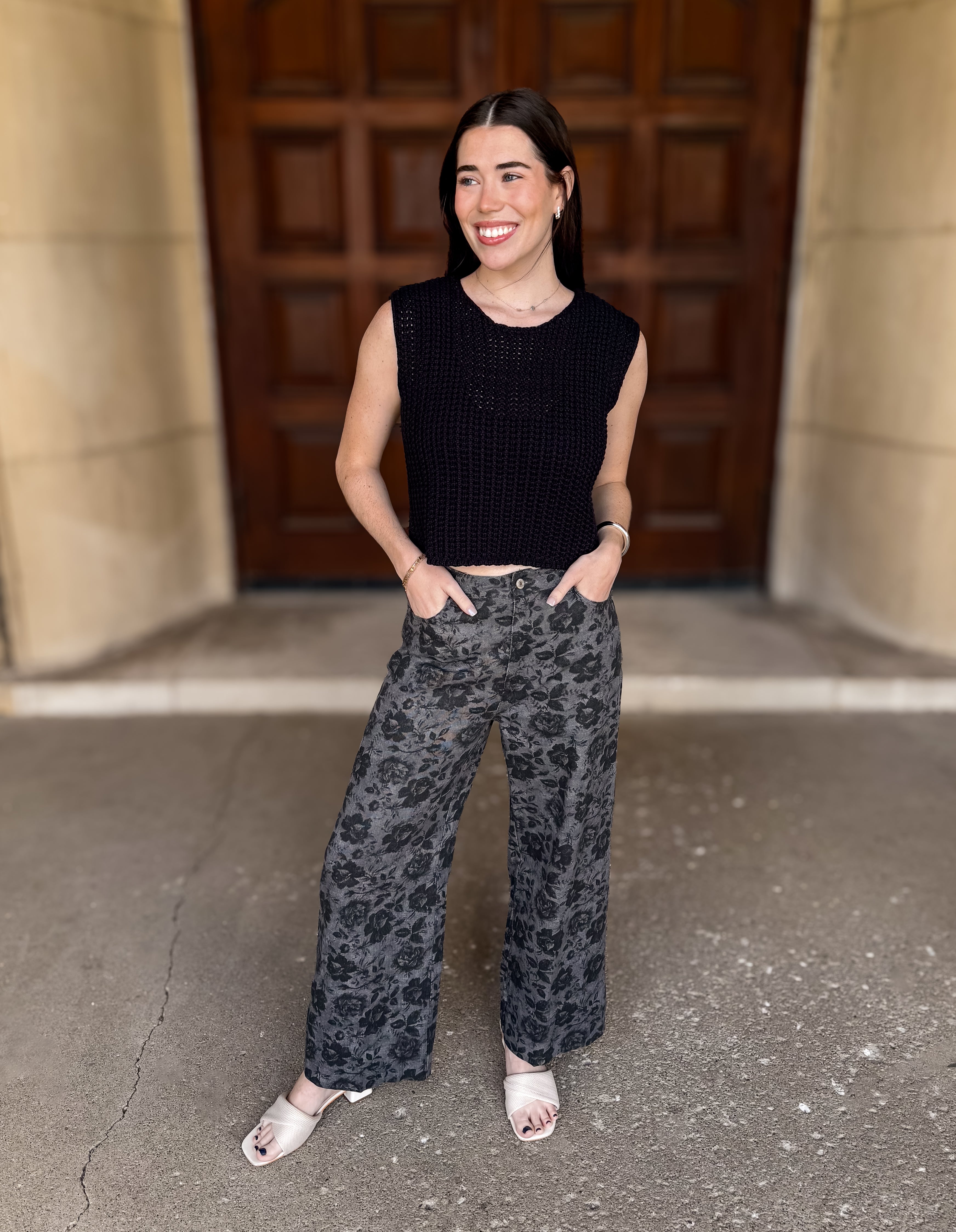 Makayla Open Knit Sleeveless Sweater FINAL SALE