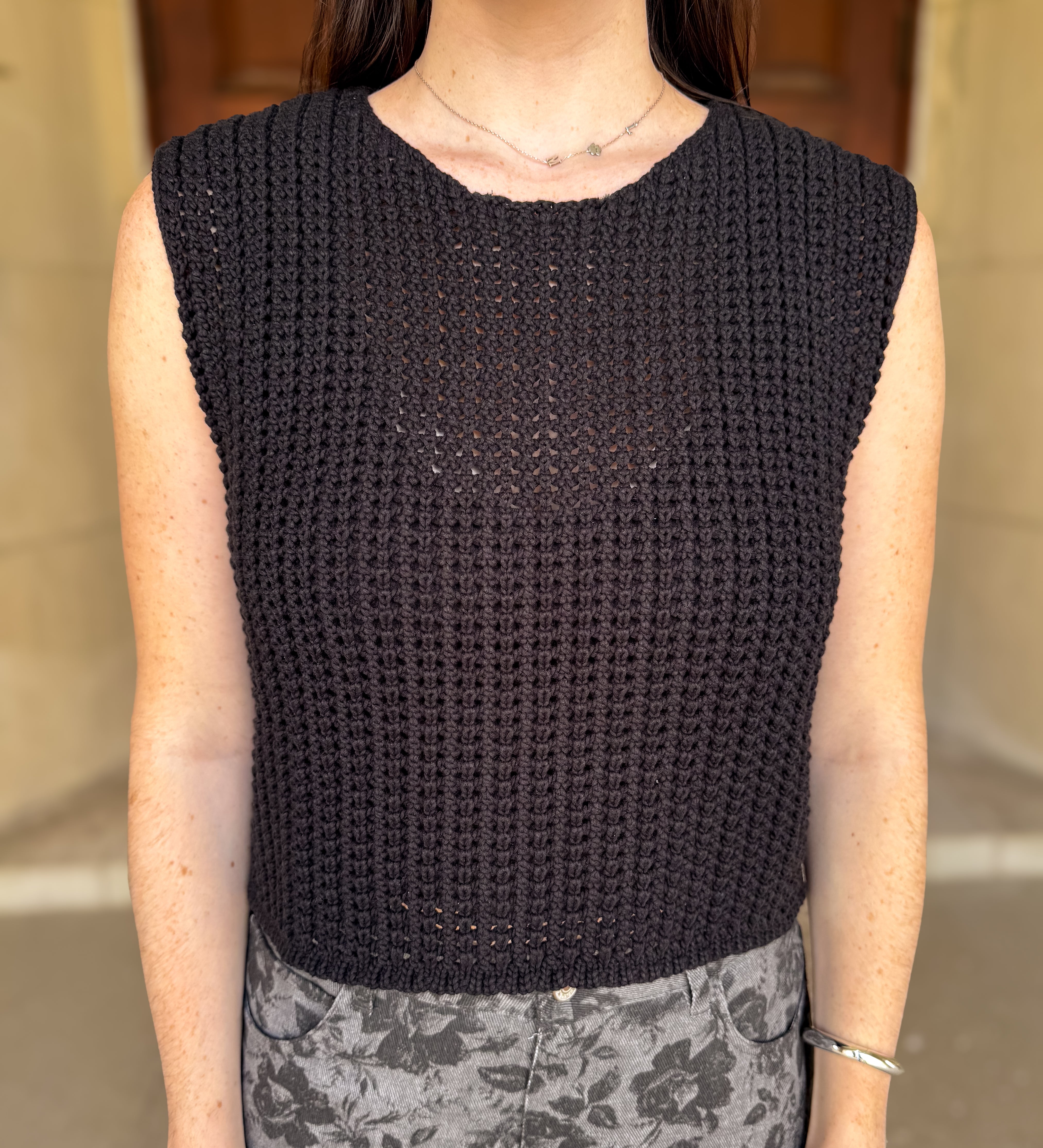 Makayla Open Knit Sleeveless Sweater FINAL SALE