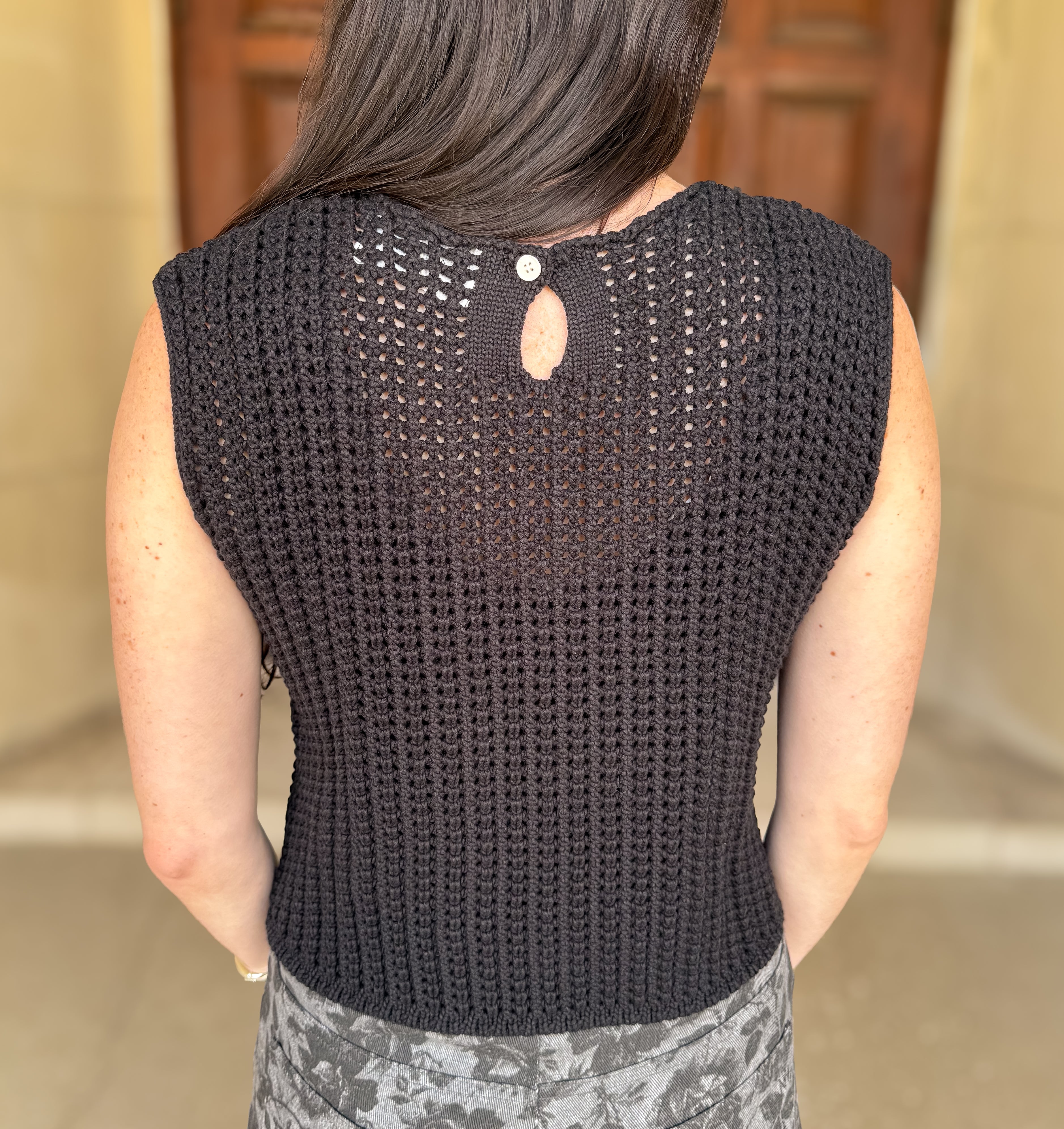 Makayla Open Knit Sleeveless Sweater FINAL SALE