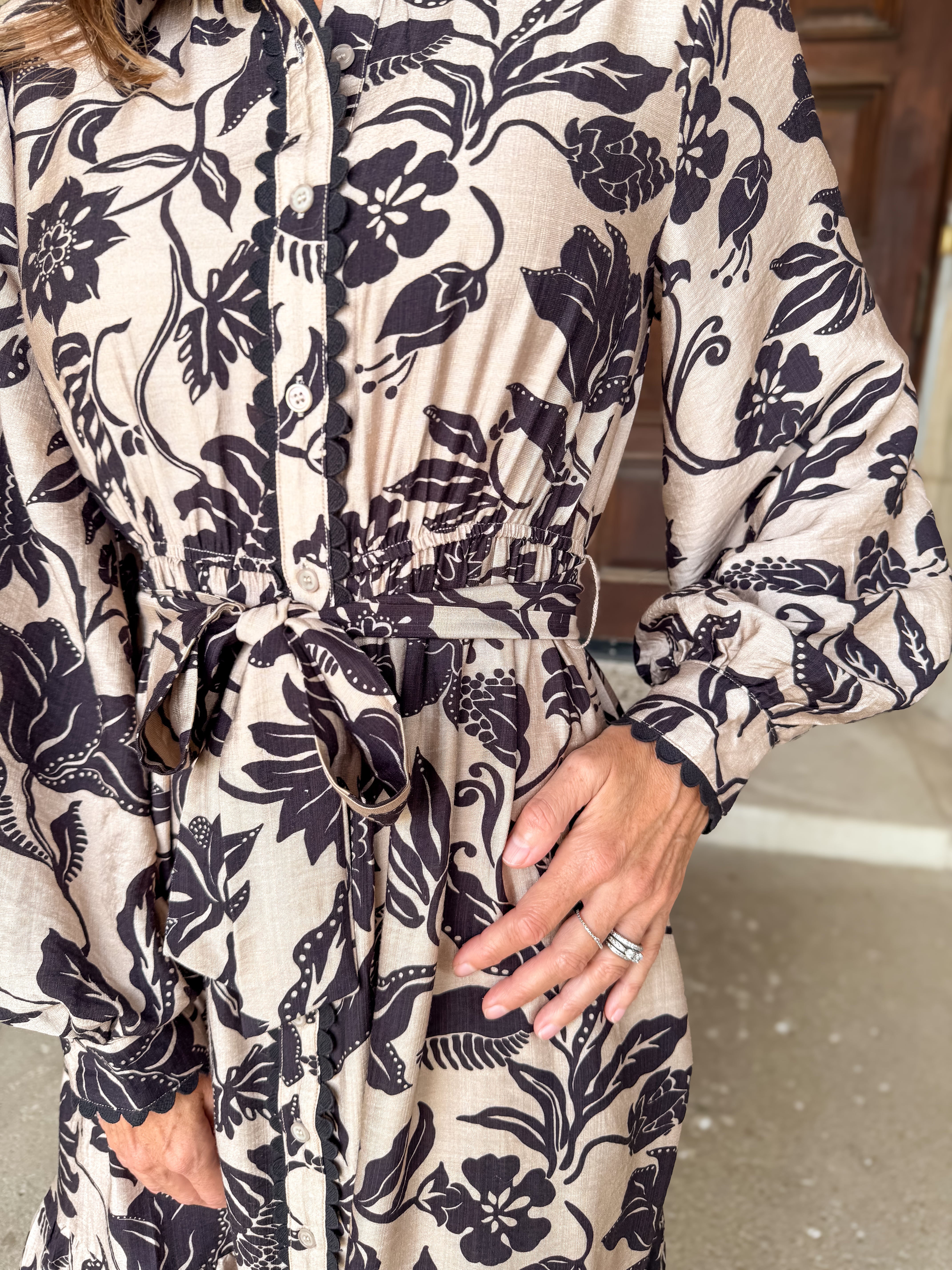 Akira Floral Belted Shirt Dress