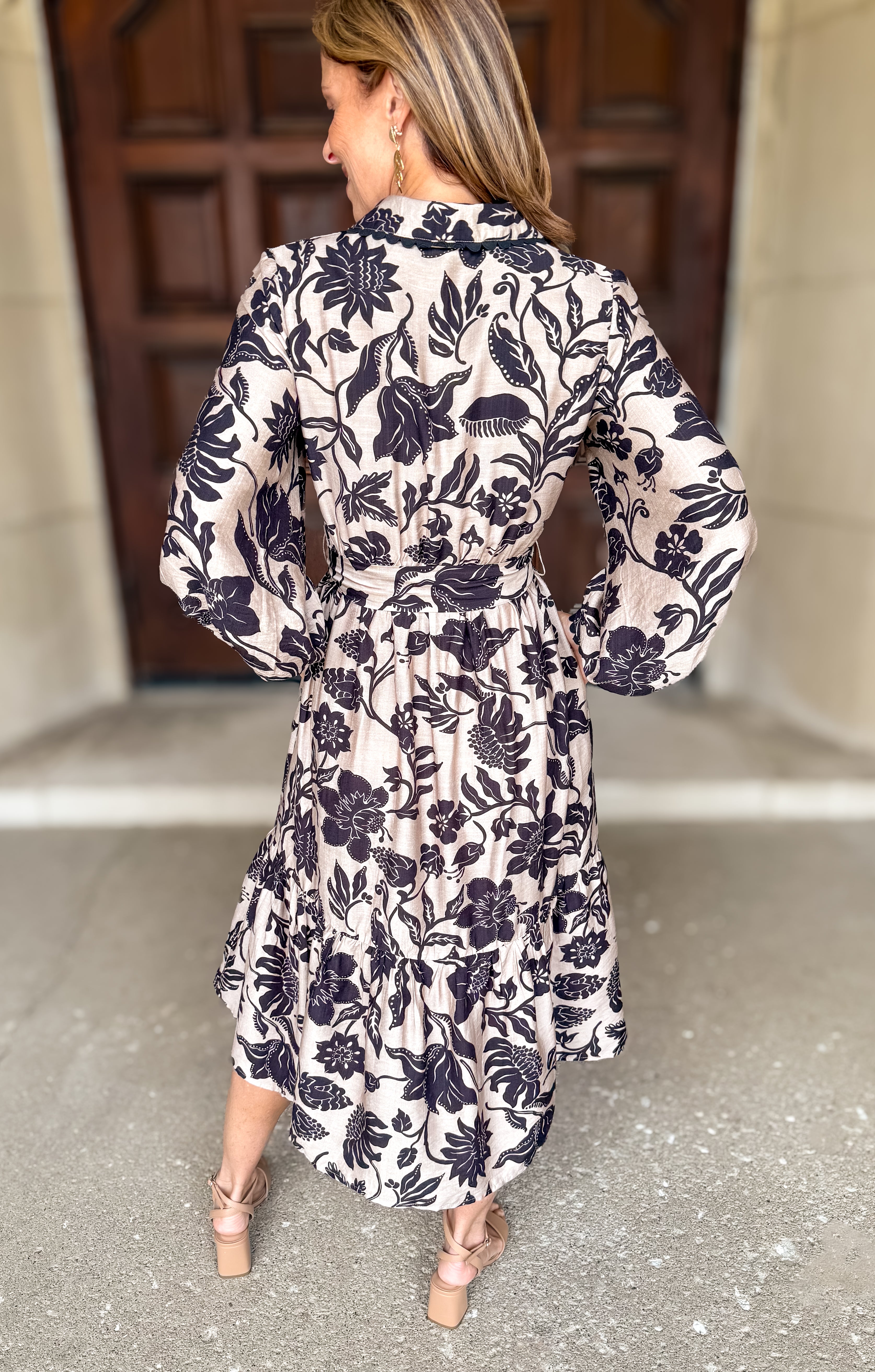 Akira Floral Belted Shirt Dress