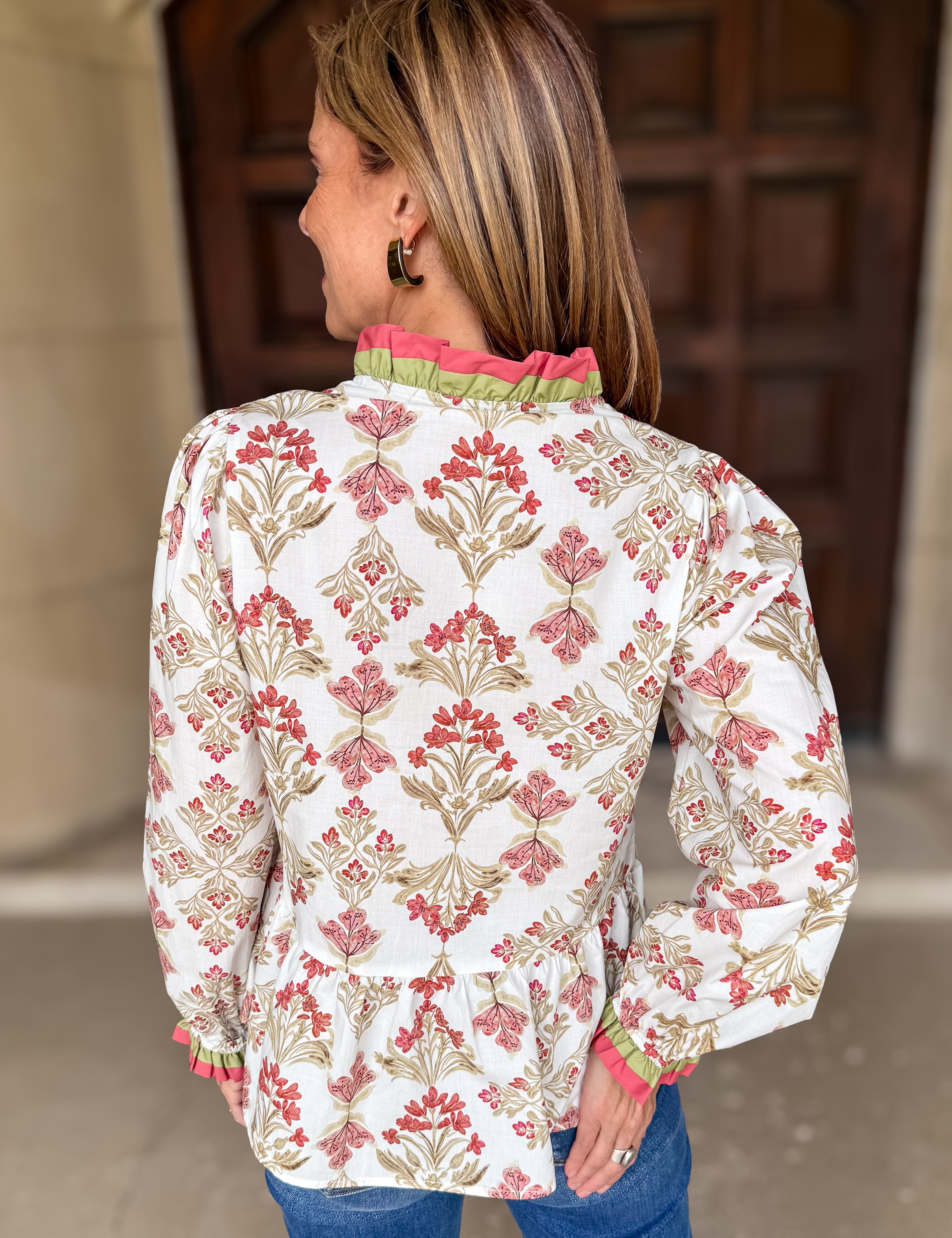 Emerie Floral Ruffle Peplum Top FINAL SALE