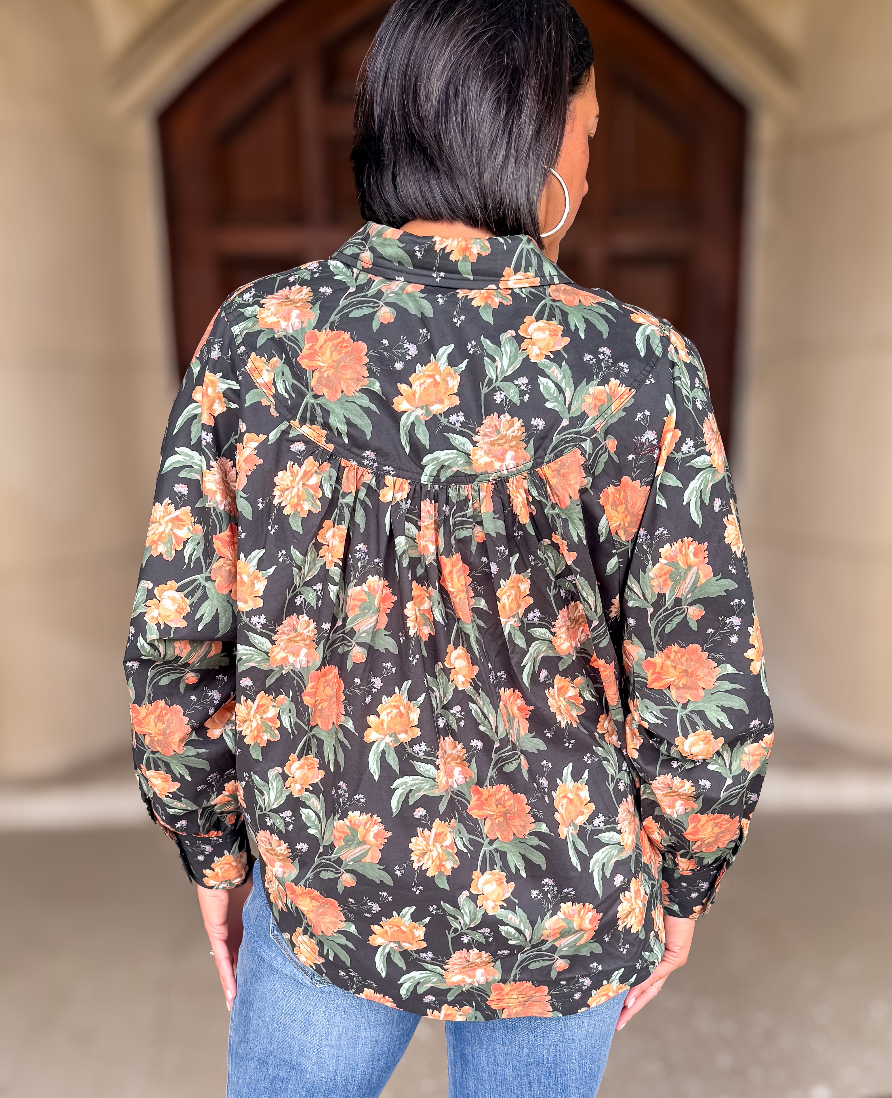 Christa Floral Button Top FINAL SALE