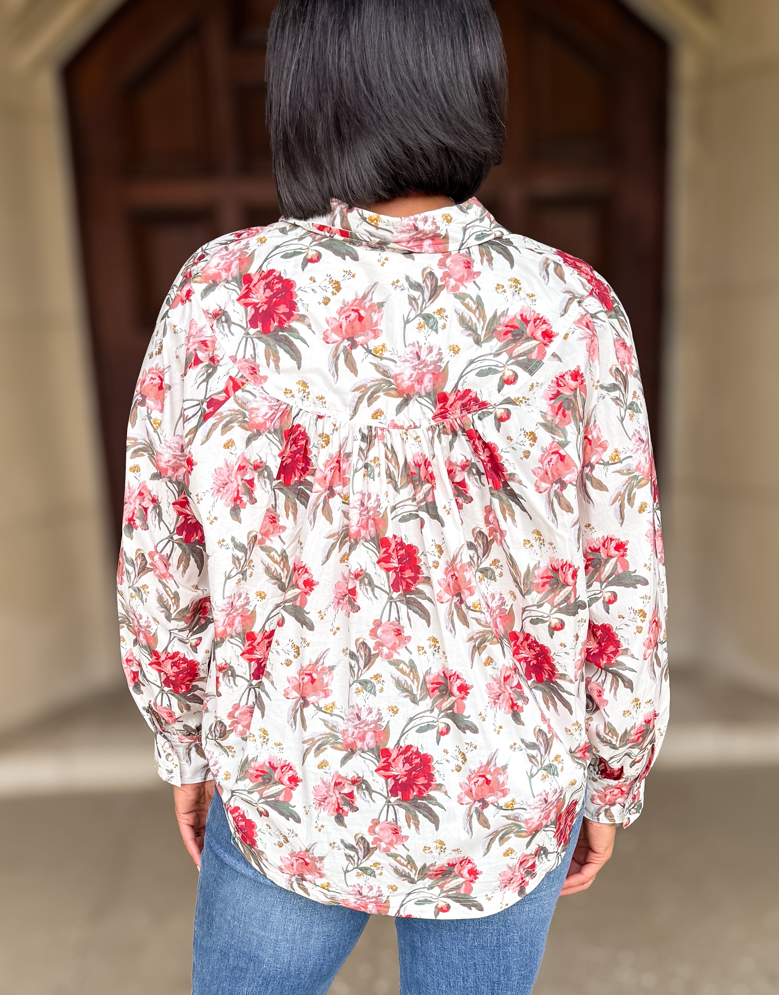 Christa Floral Button Top FINAL SALE