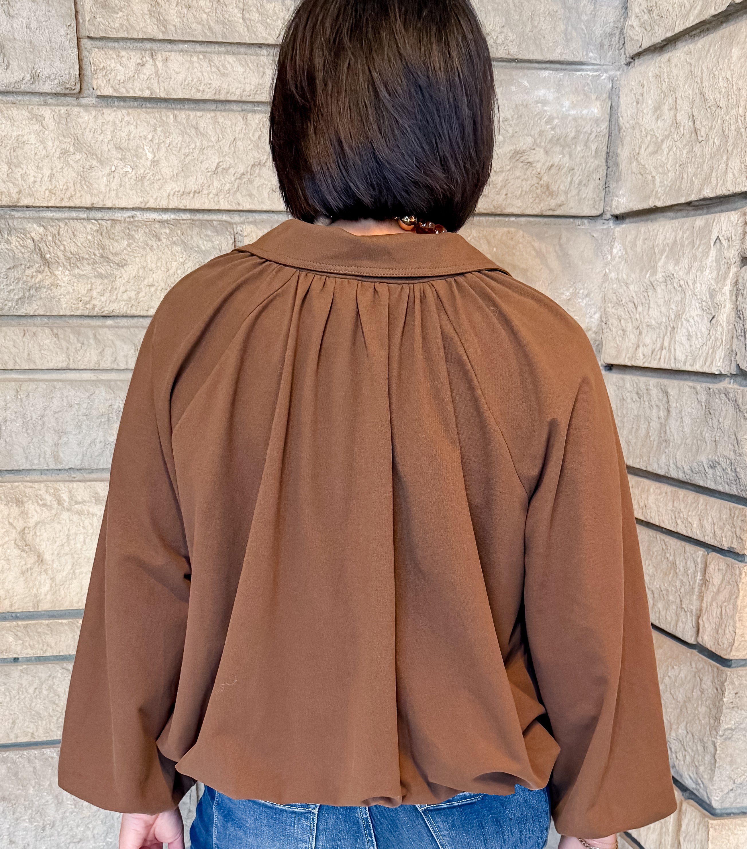 Liora Collared Bubble Sleeve Jacket