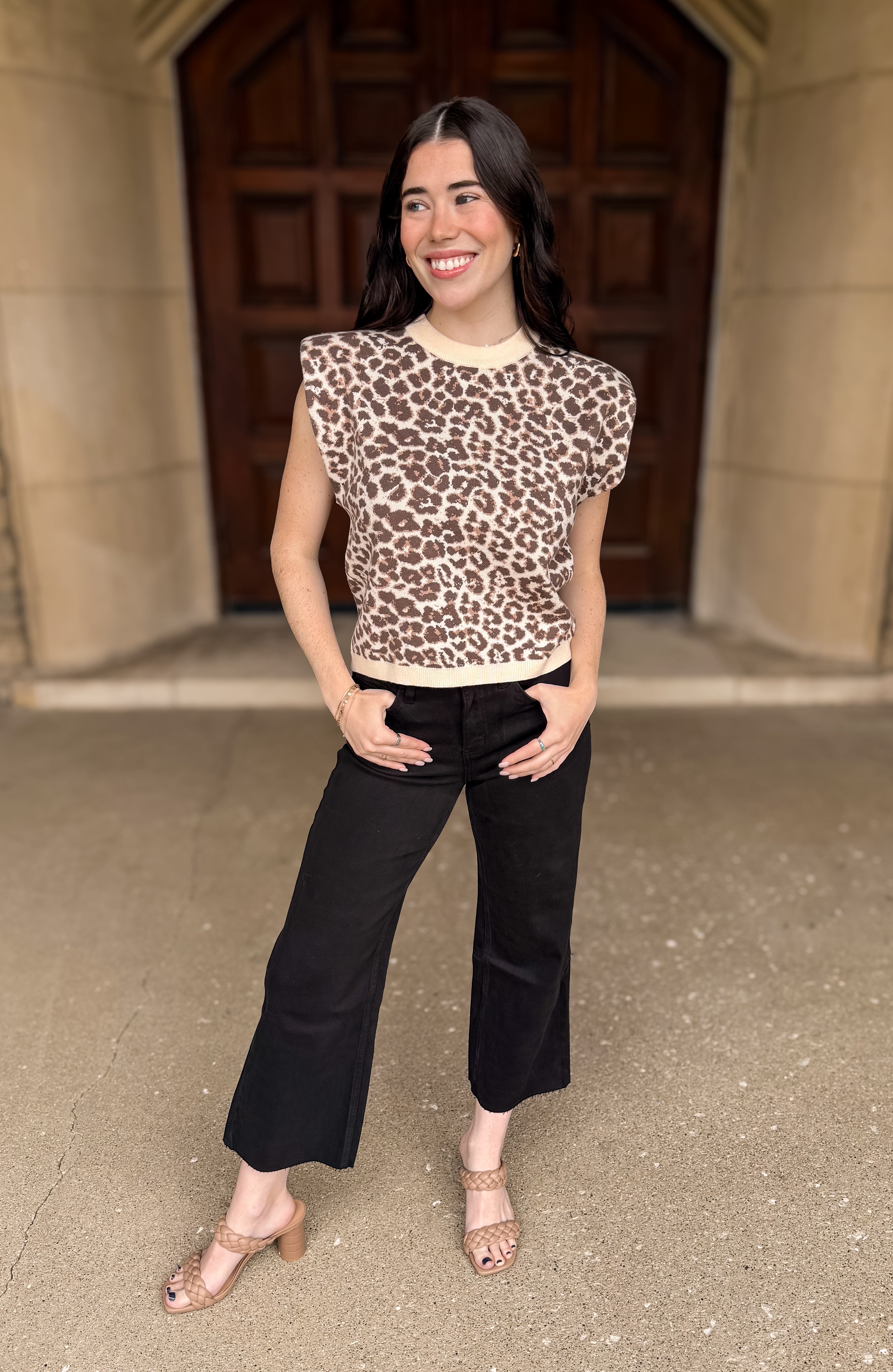 Caera Leopard Sleeveless Sweater FINAL SALE