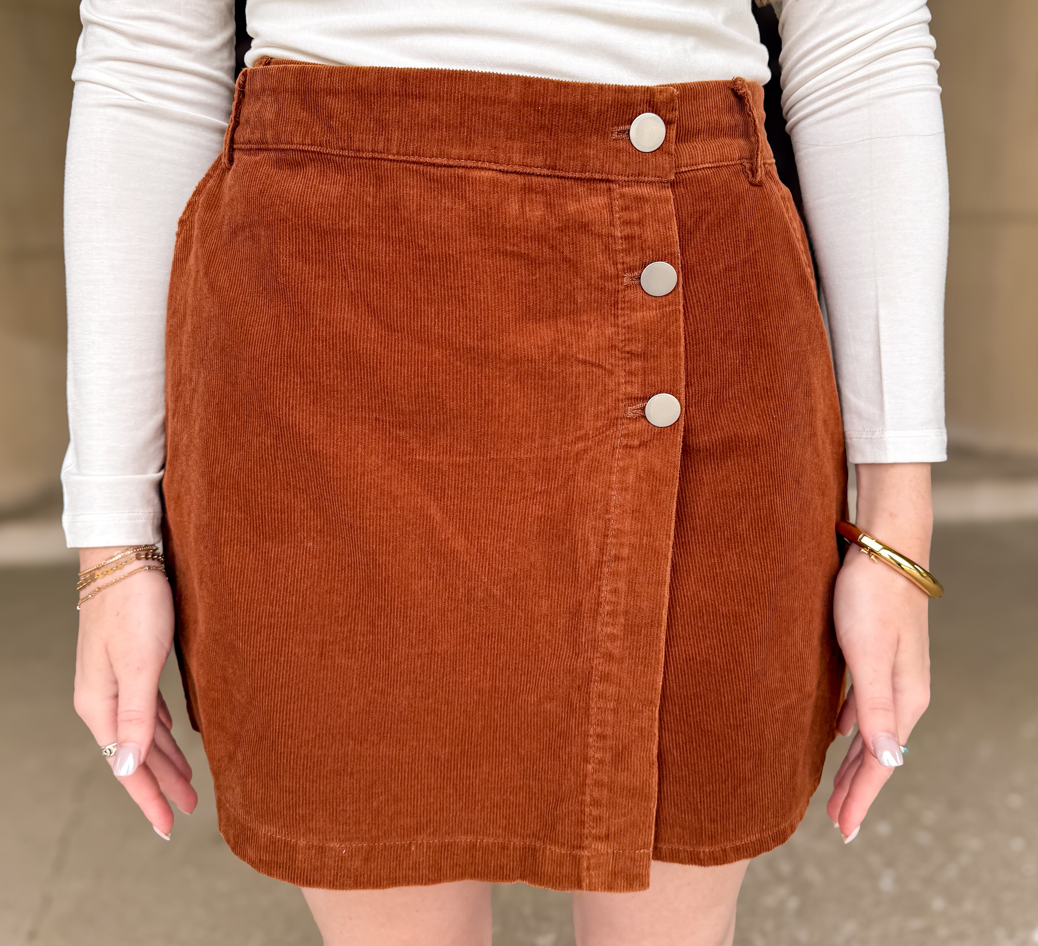 Ophelia Button Corduroy Skort
