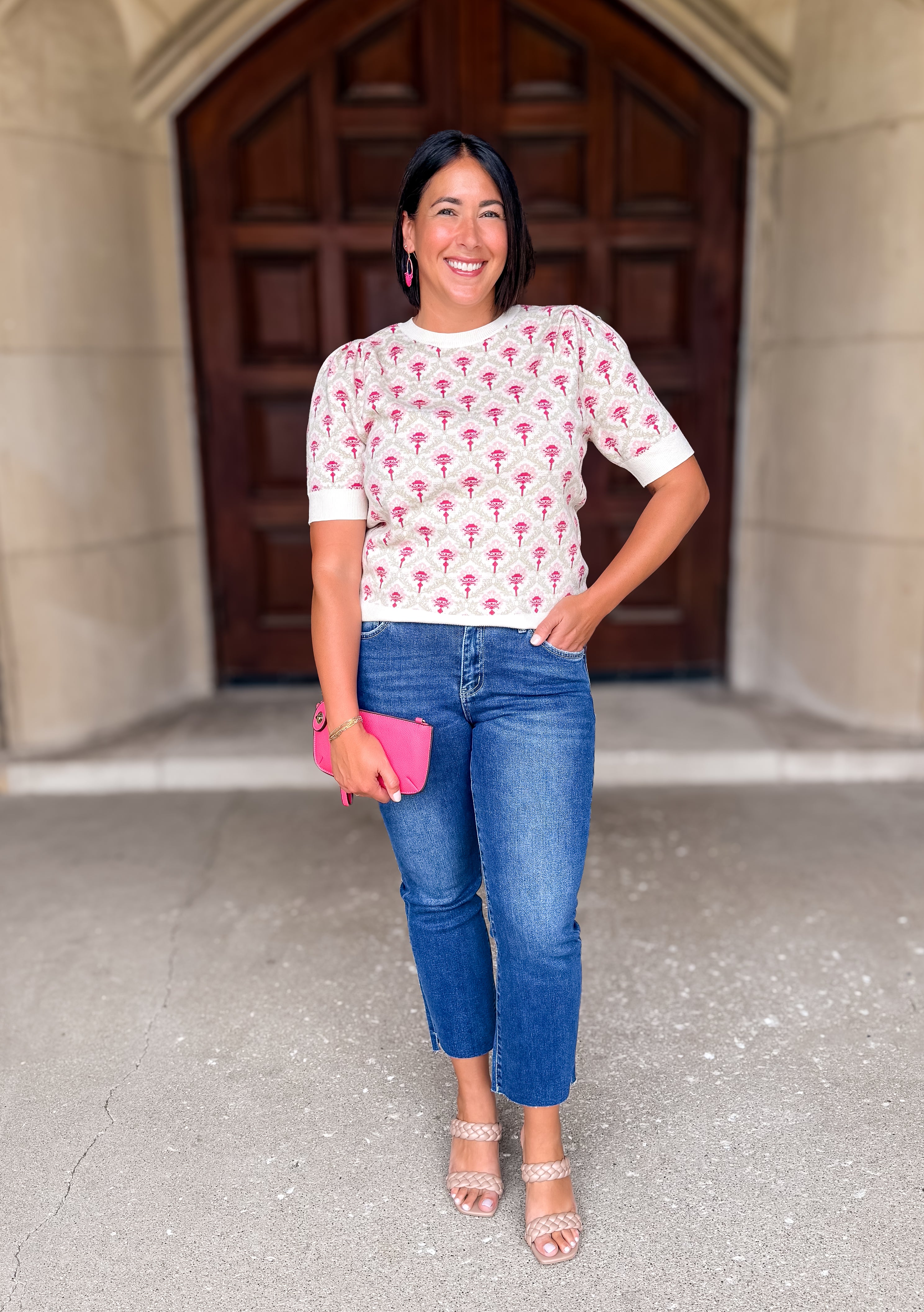 Frances Patterned SS Sweater