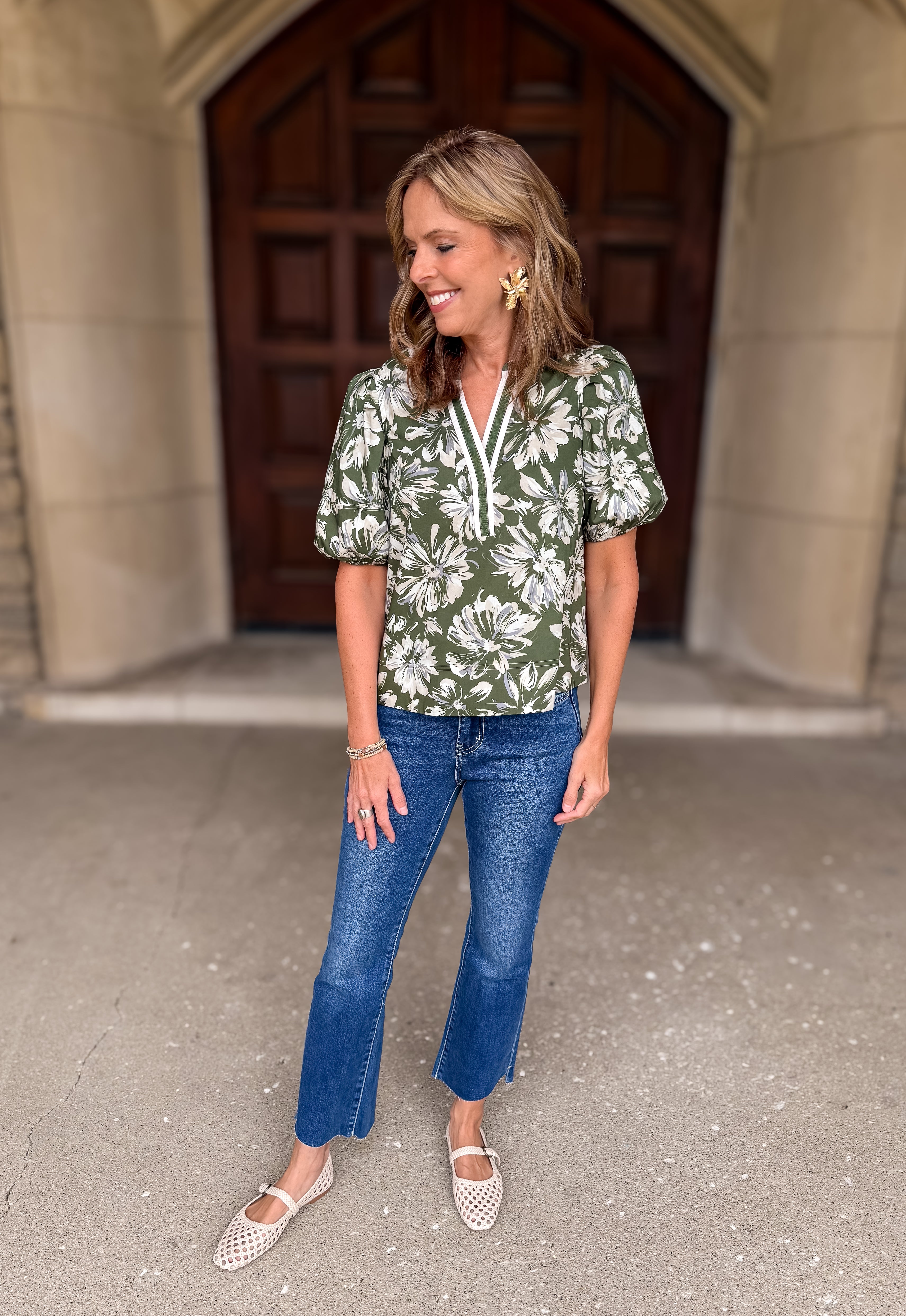 Dani Floral Puff Top FINAL SALE