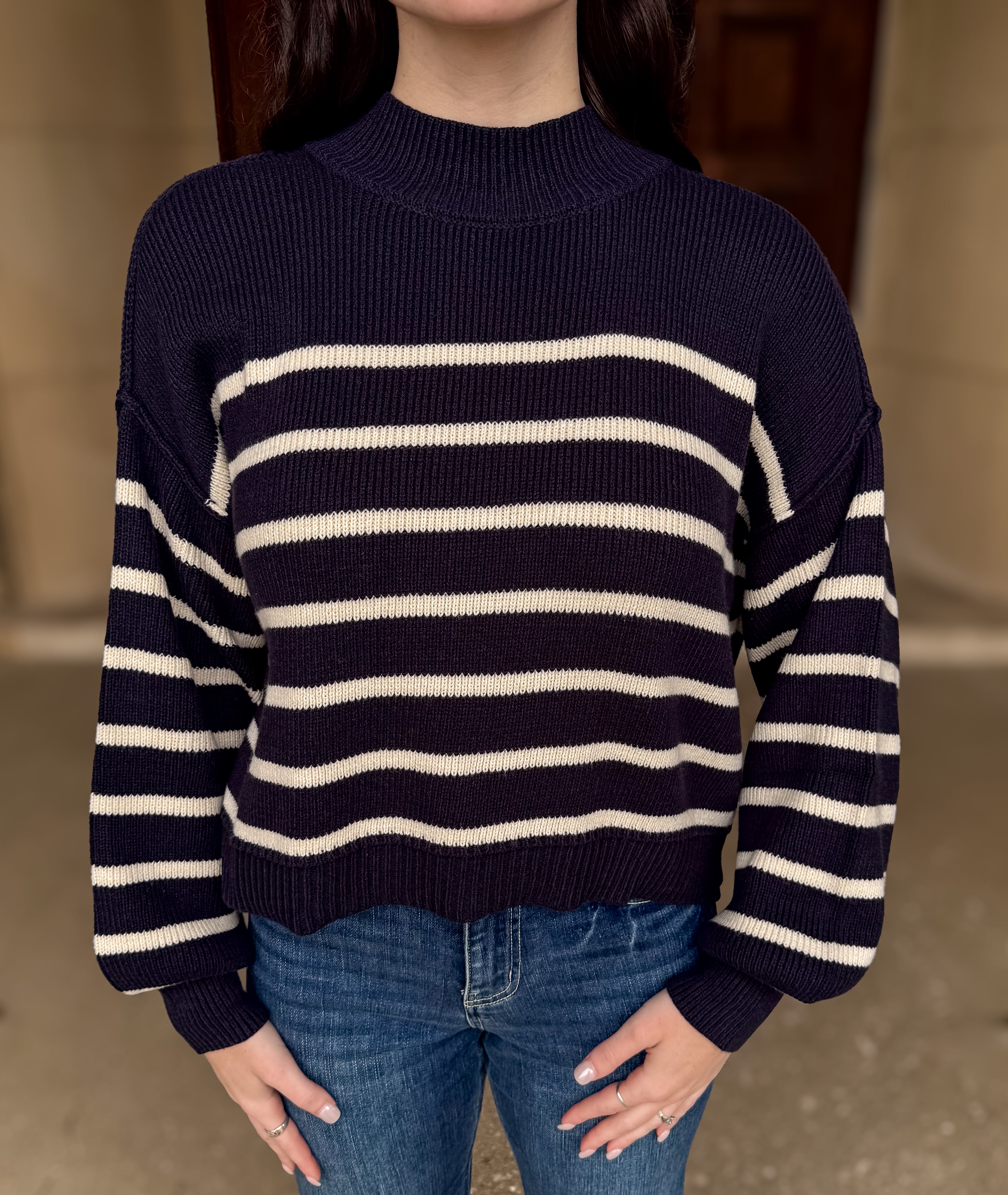 Celine Striped Cropped Sweater