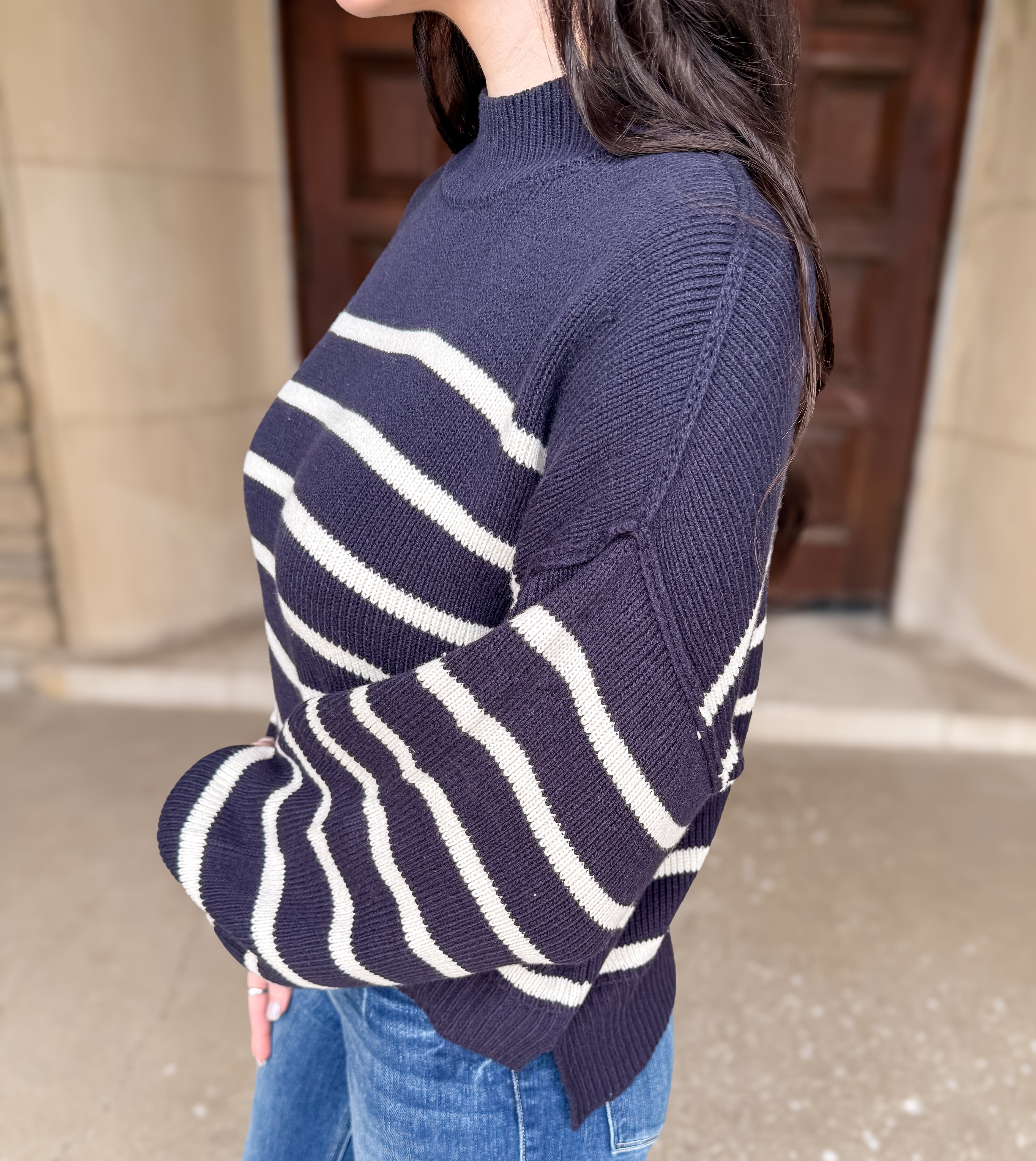 Celine Striped Cropped Sweater