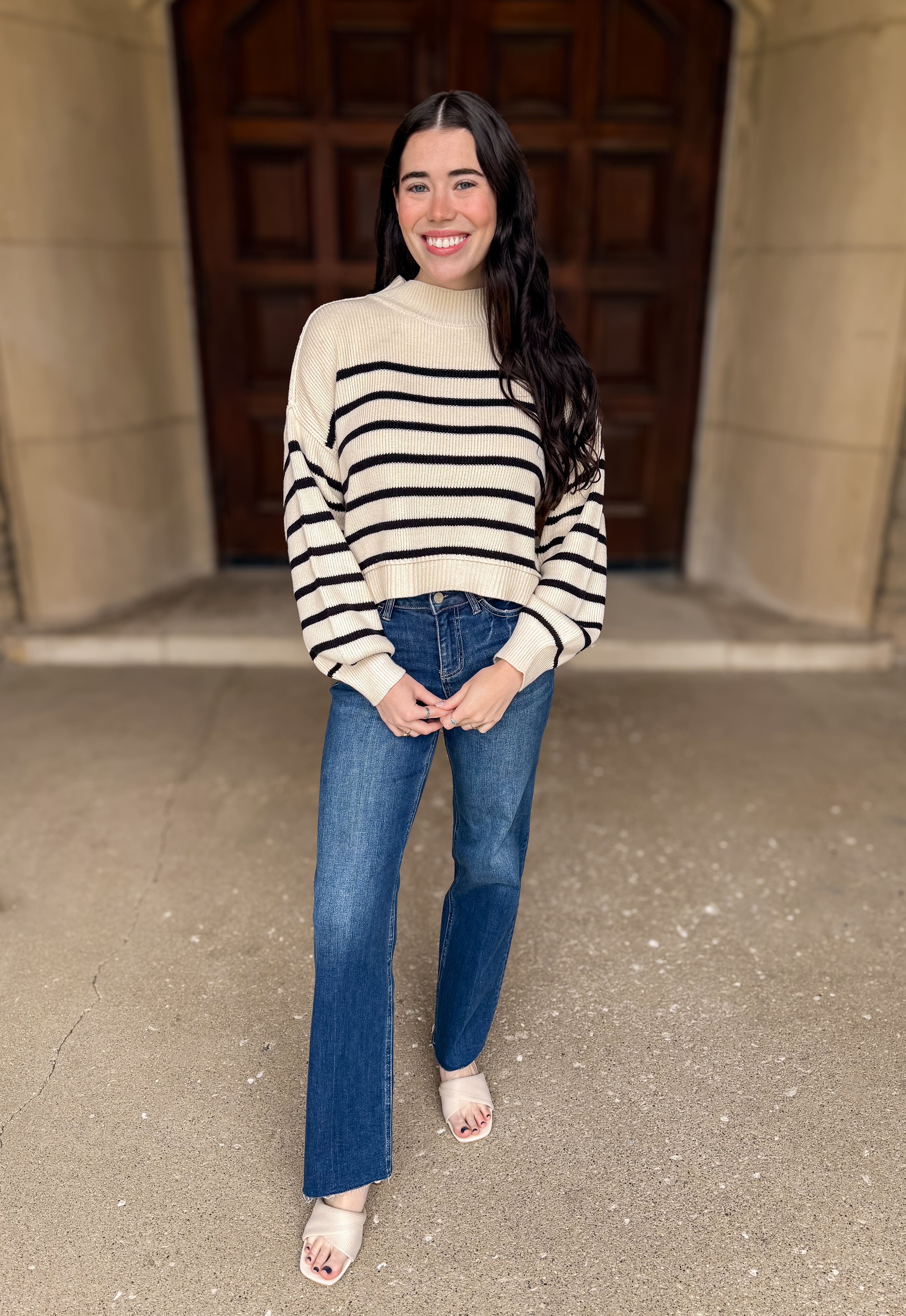 Celine Striped Cropped Sweater