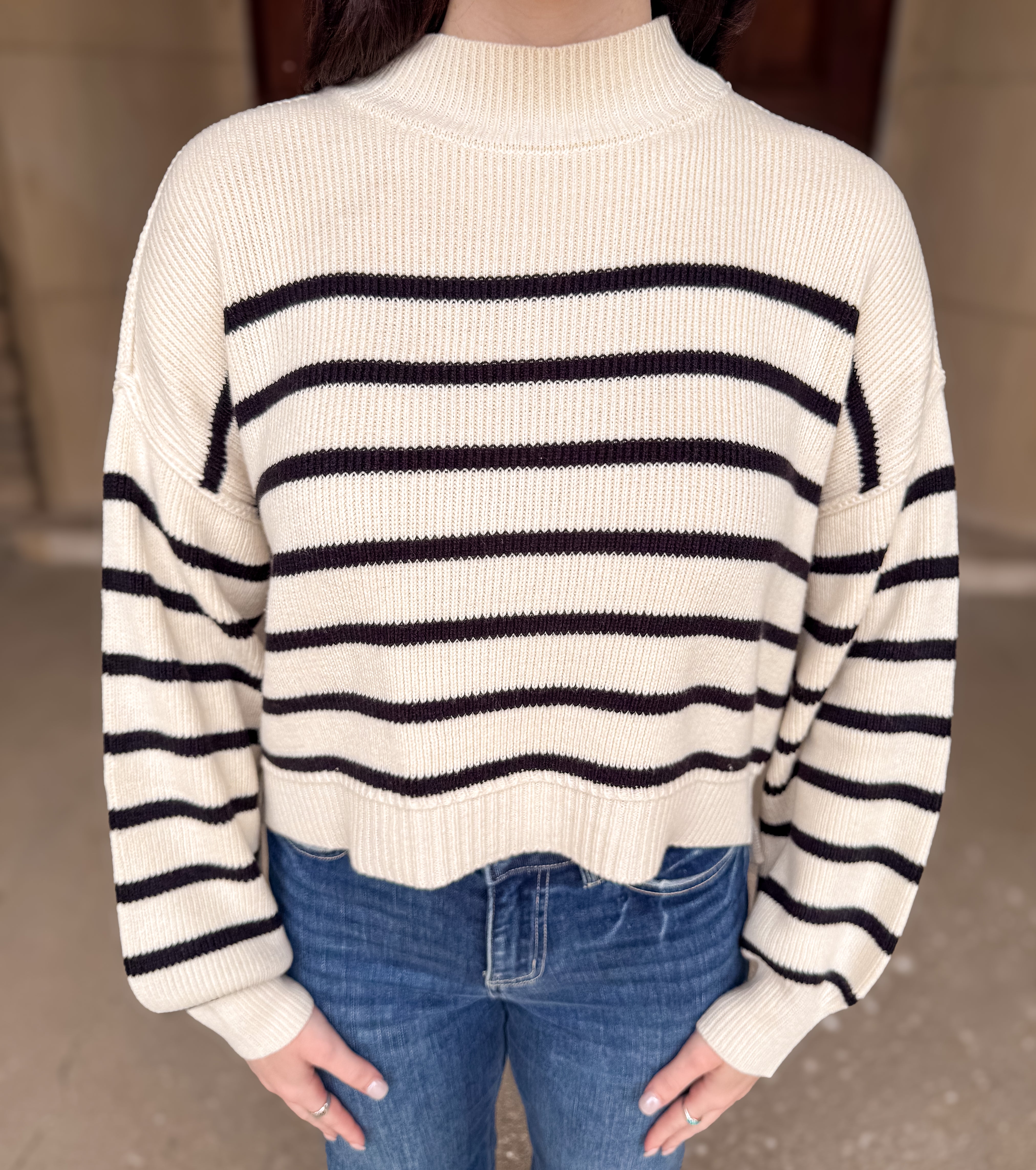 Celine Striped Cropped Sweater