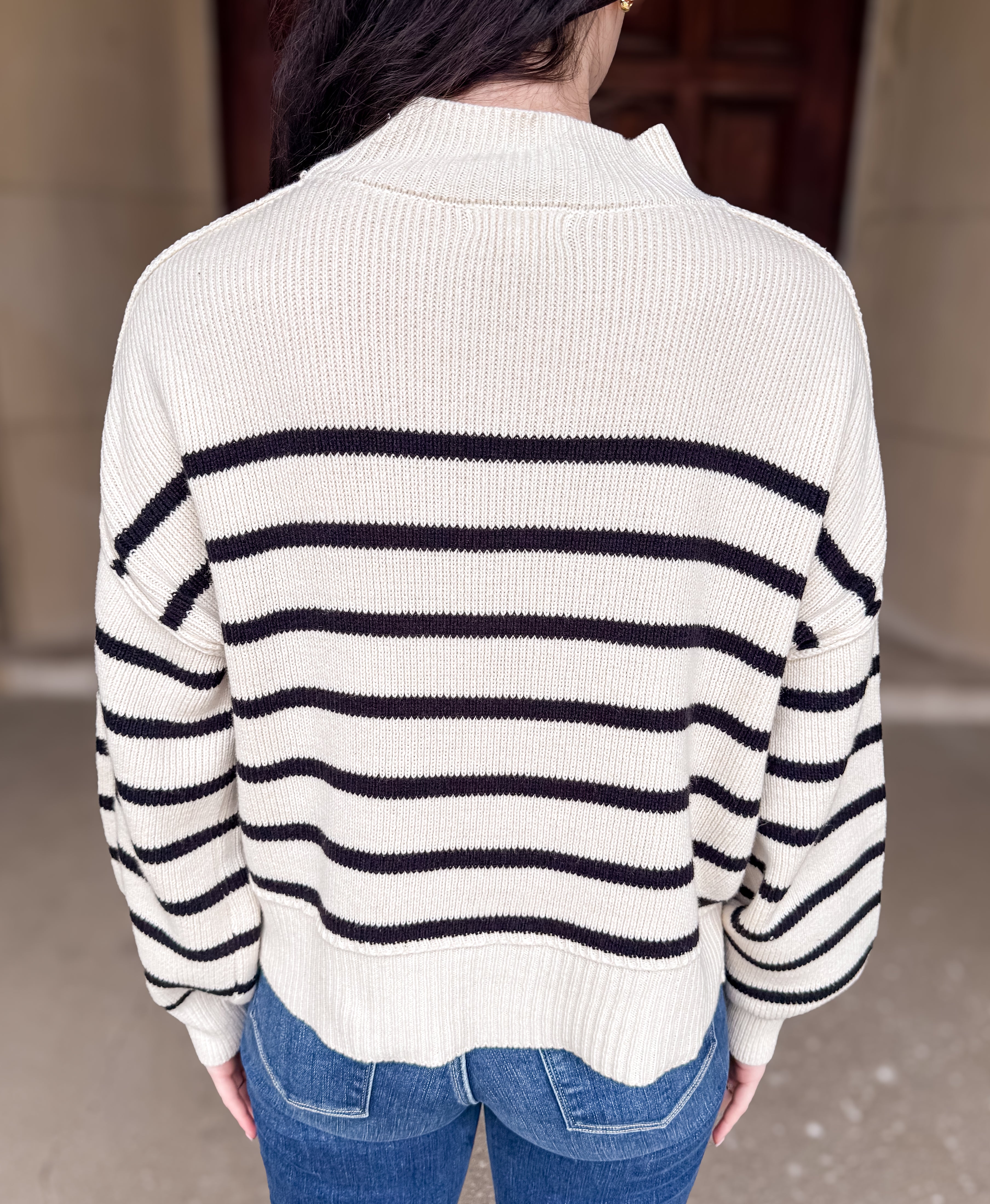 Celine Striped Cropped Sweater
