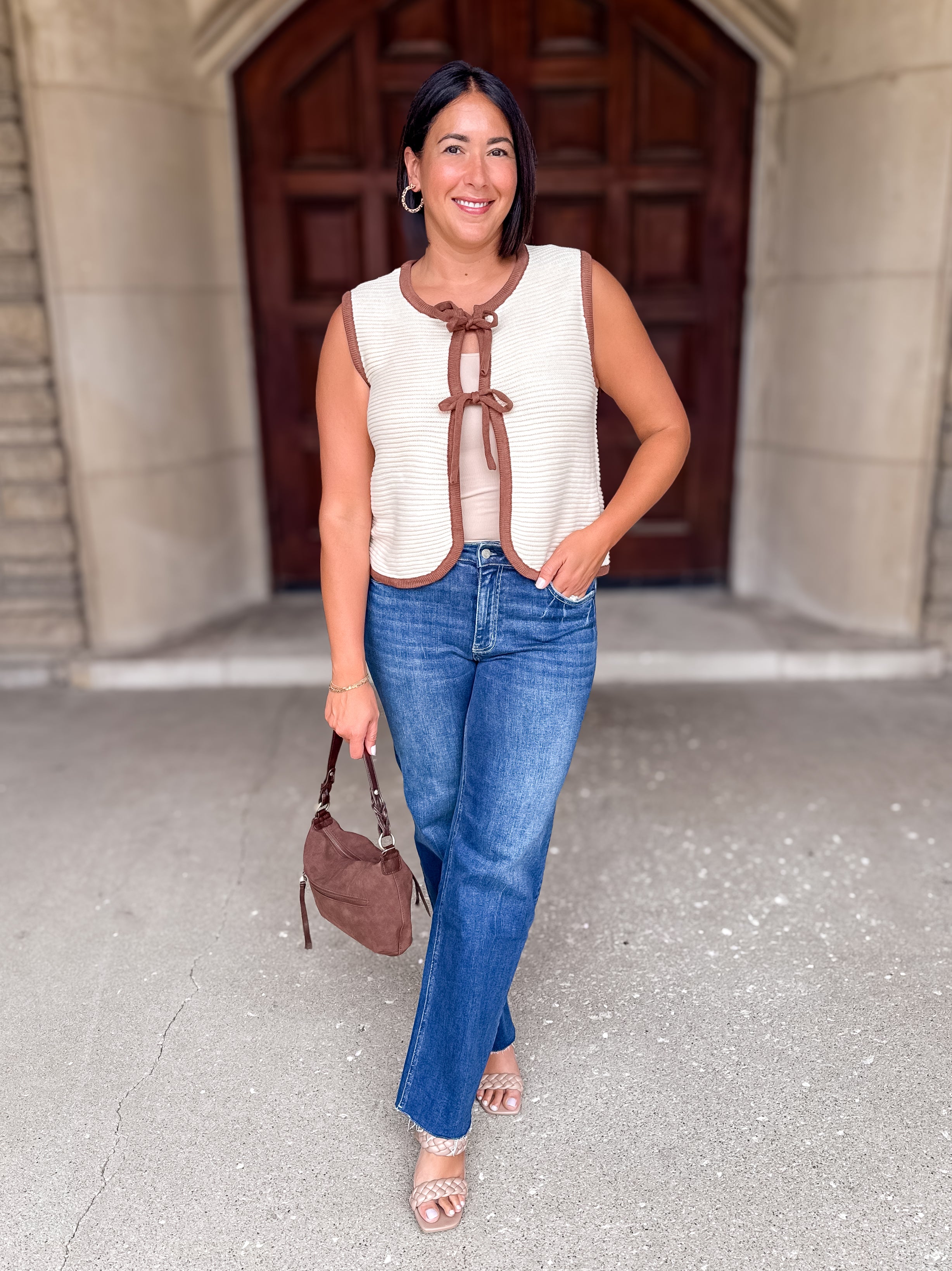 Aliana Double Tie Sweater Vest