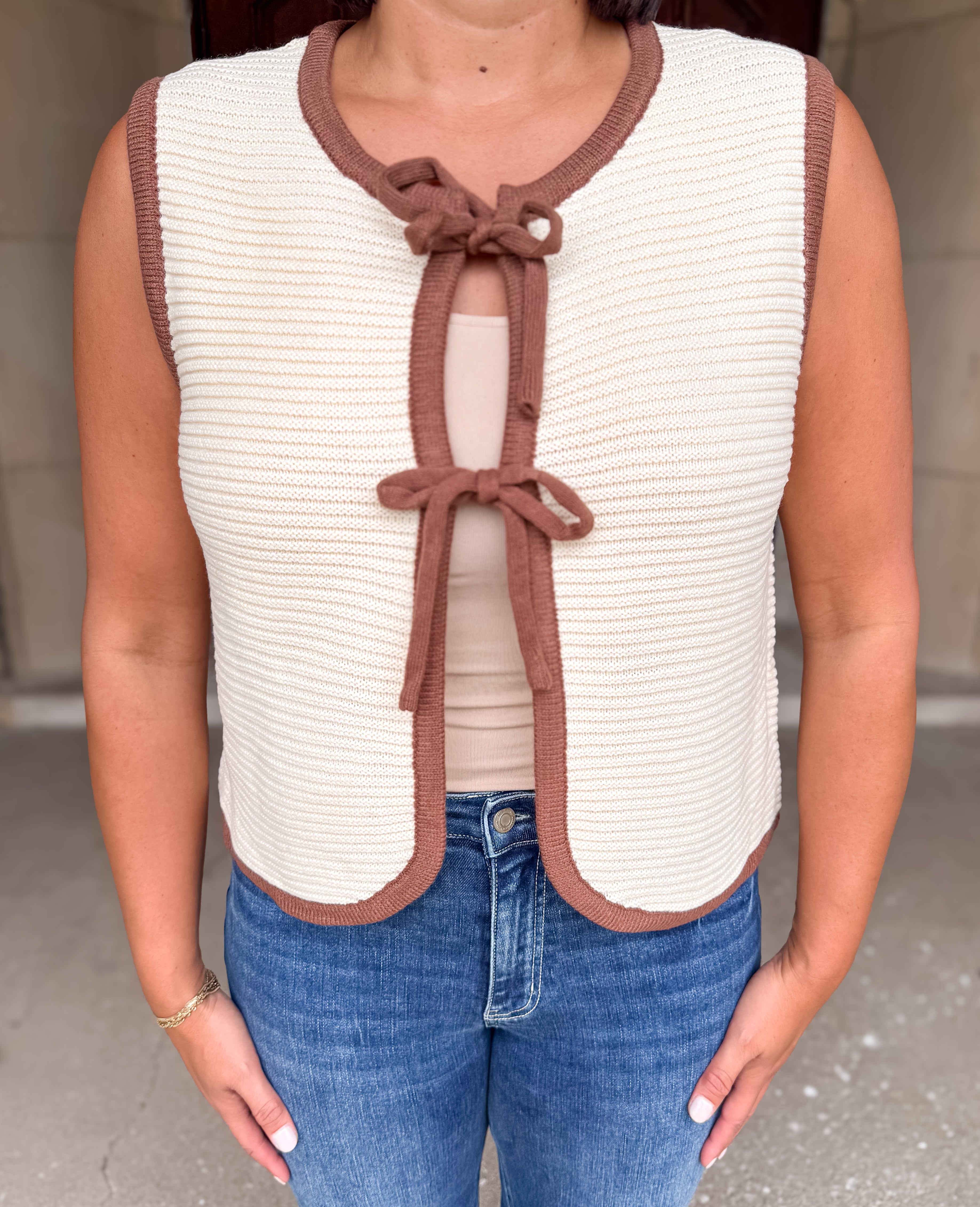 Aliana Double Tie Sweater Vest