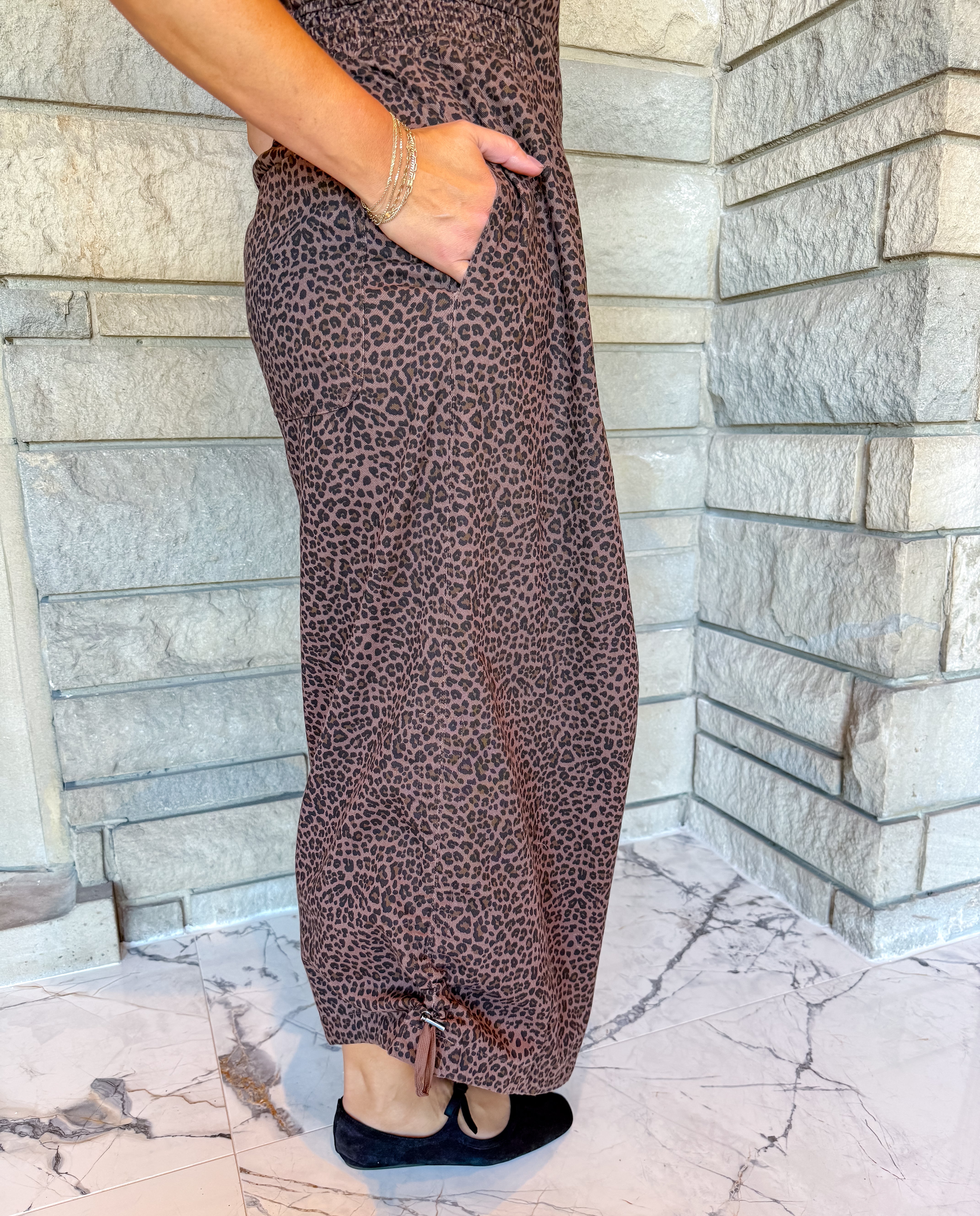 Gianna Leopard Cinch Leg Jumpsuit