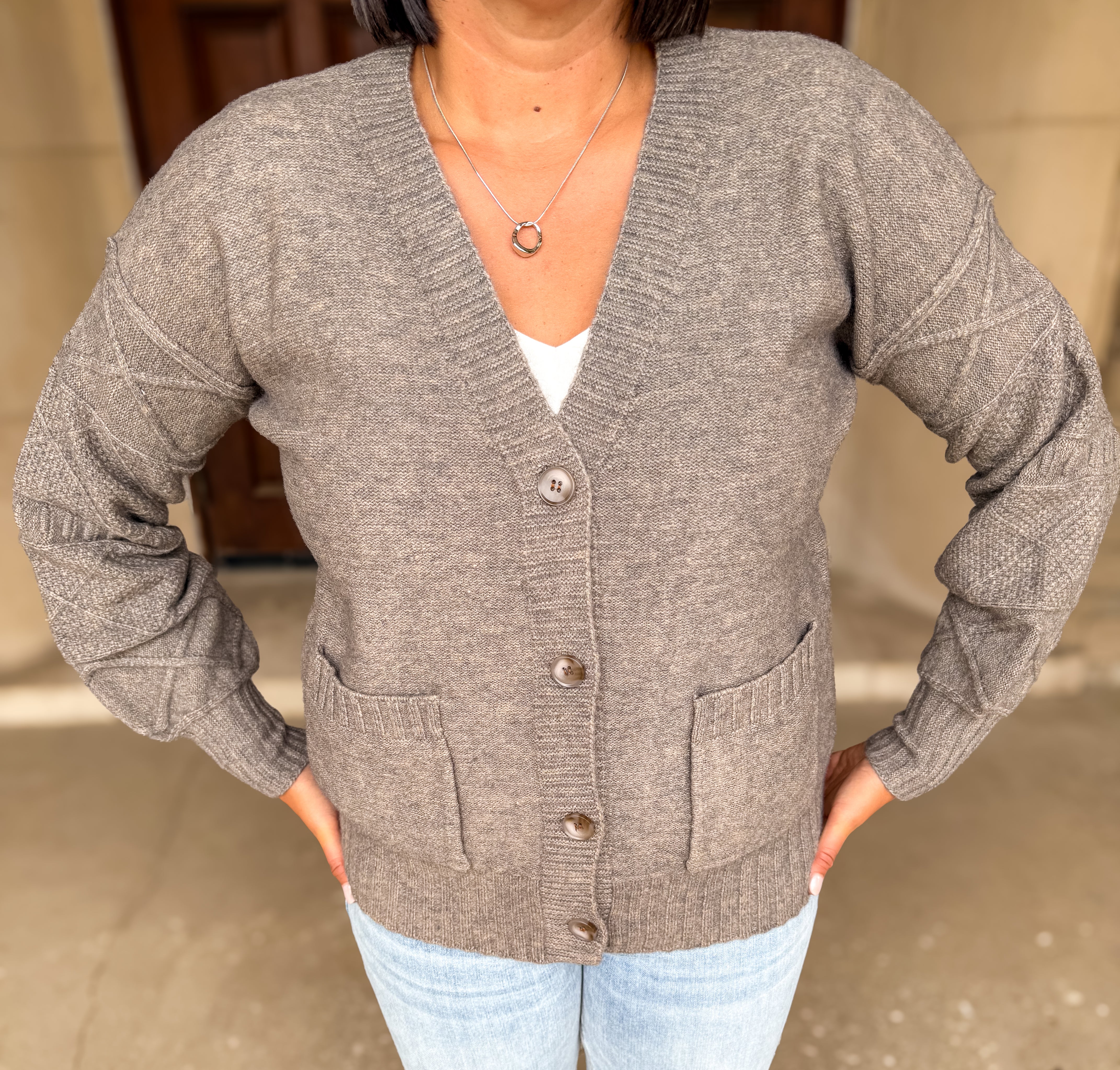 Jolene Textured Sleeve Cardigan