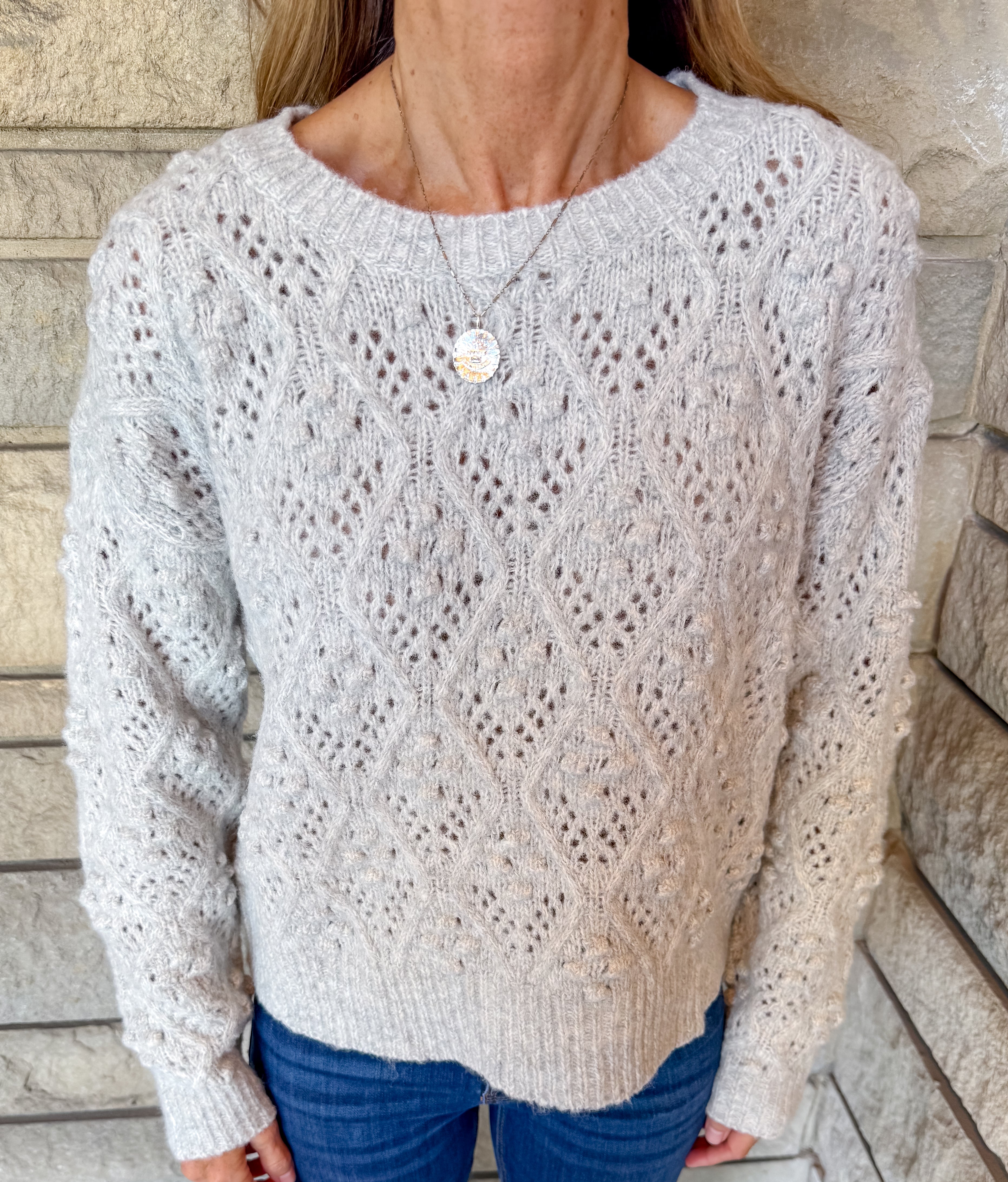 Noelle Textured Pointelle Sweater