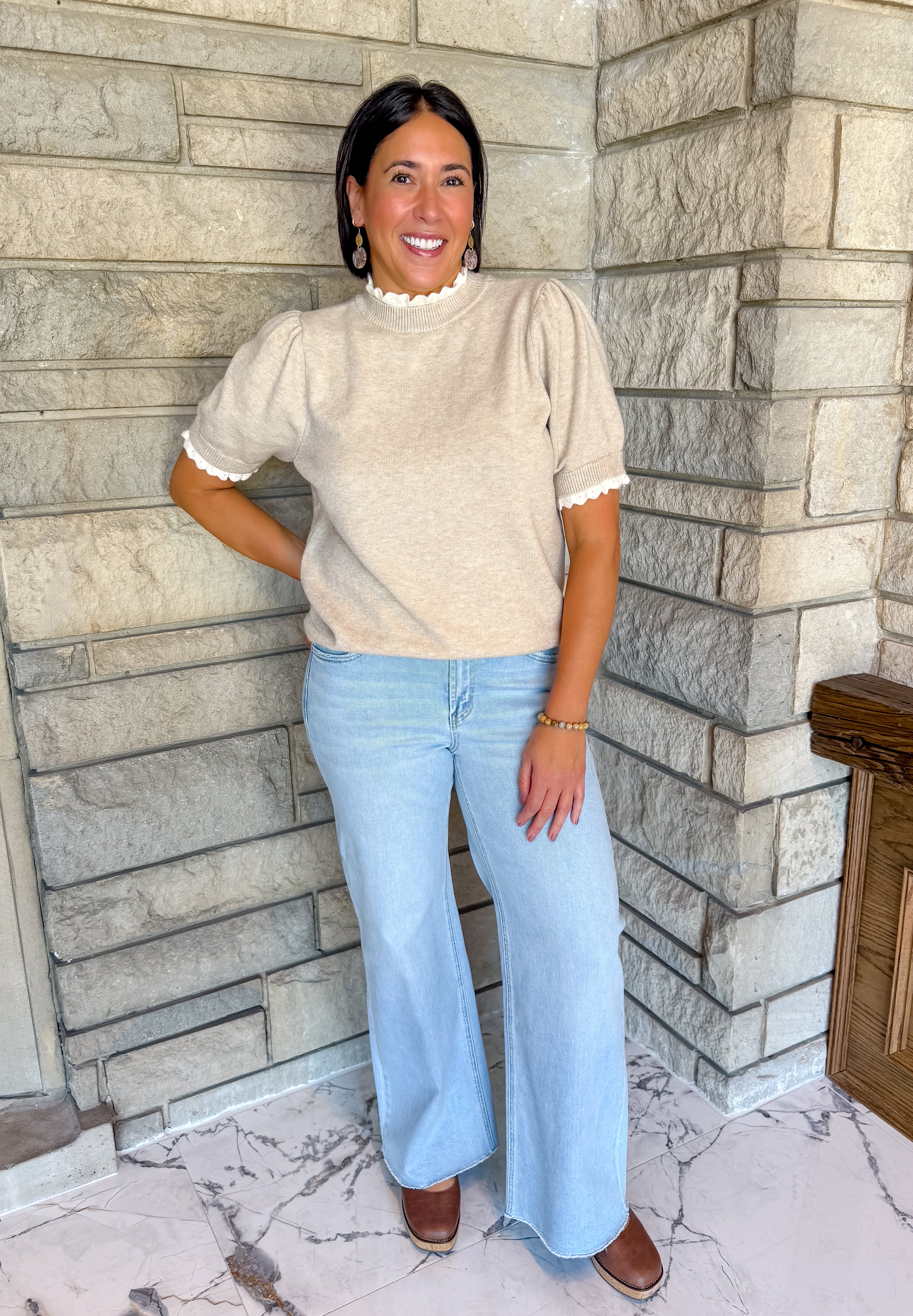 Marilyn Contrast Ruffle Sweater