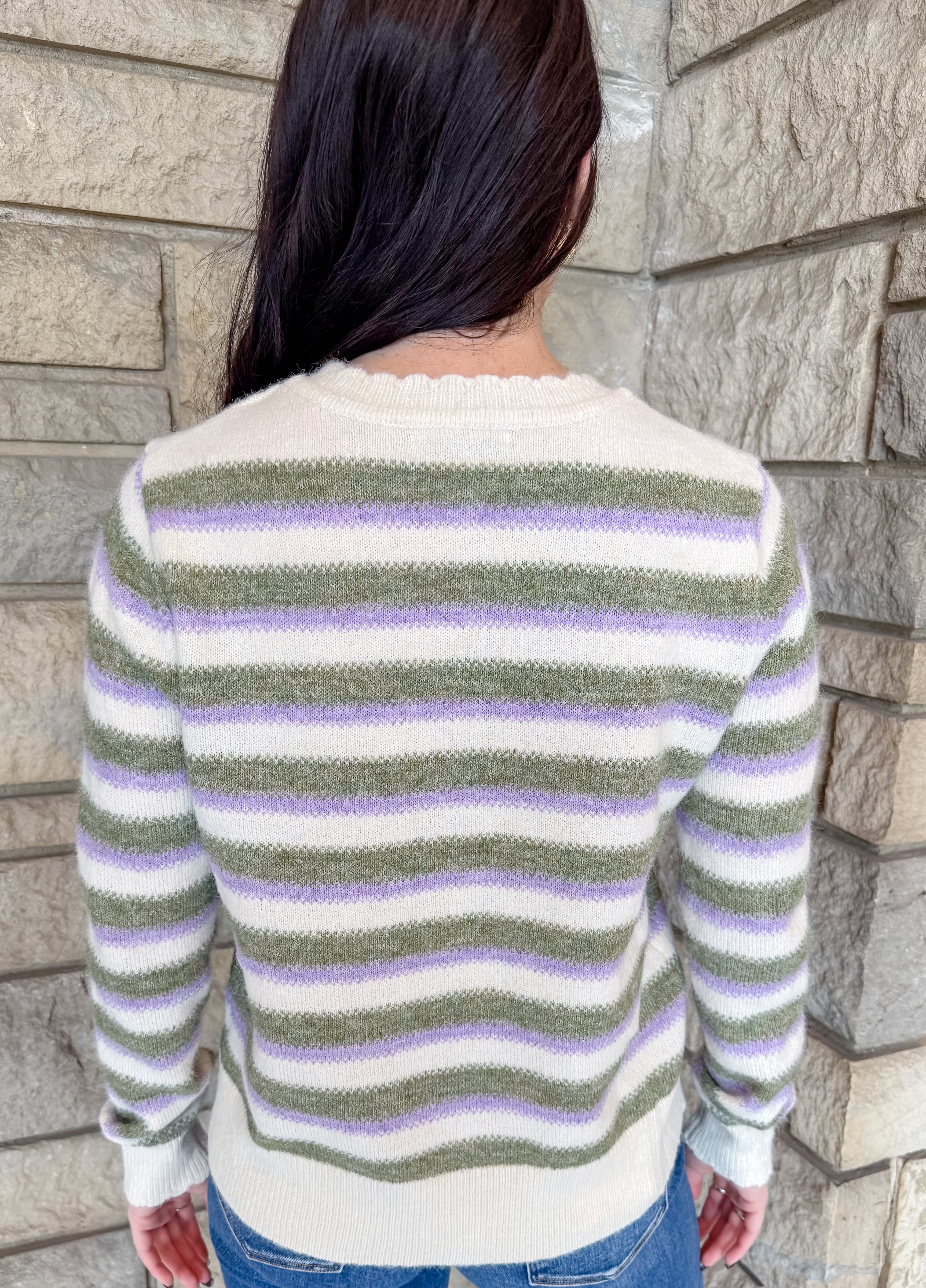 Fern Multi Color Striped Cardi
