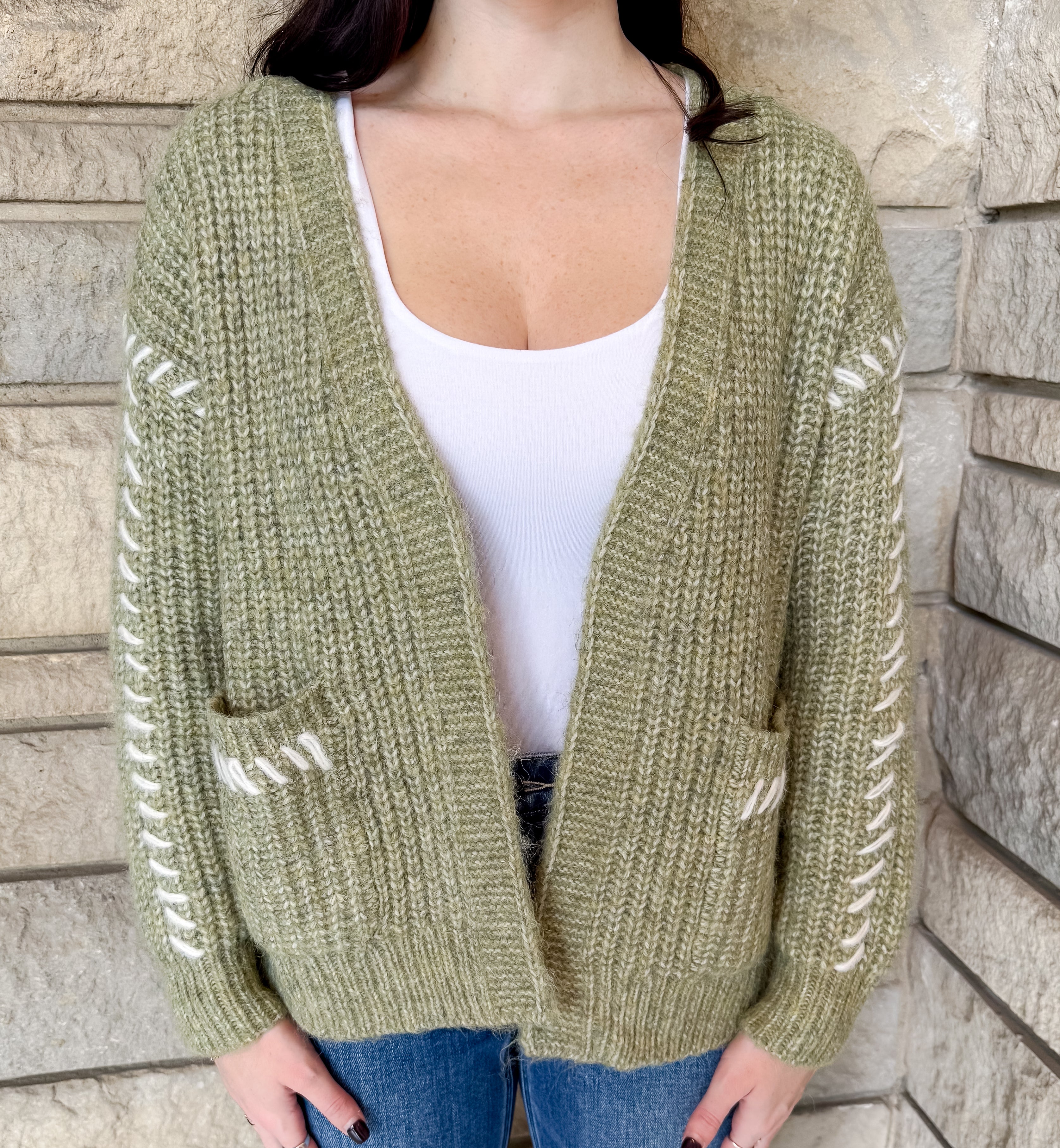 Lennon Contrast Stitch Cardigan