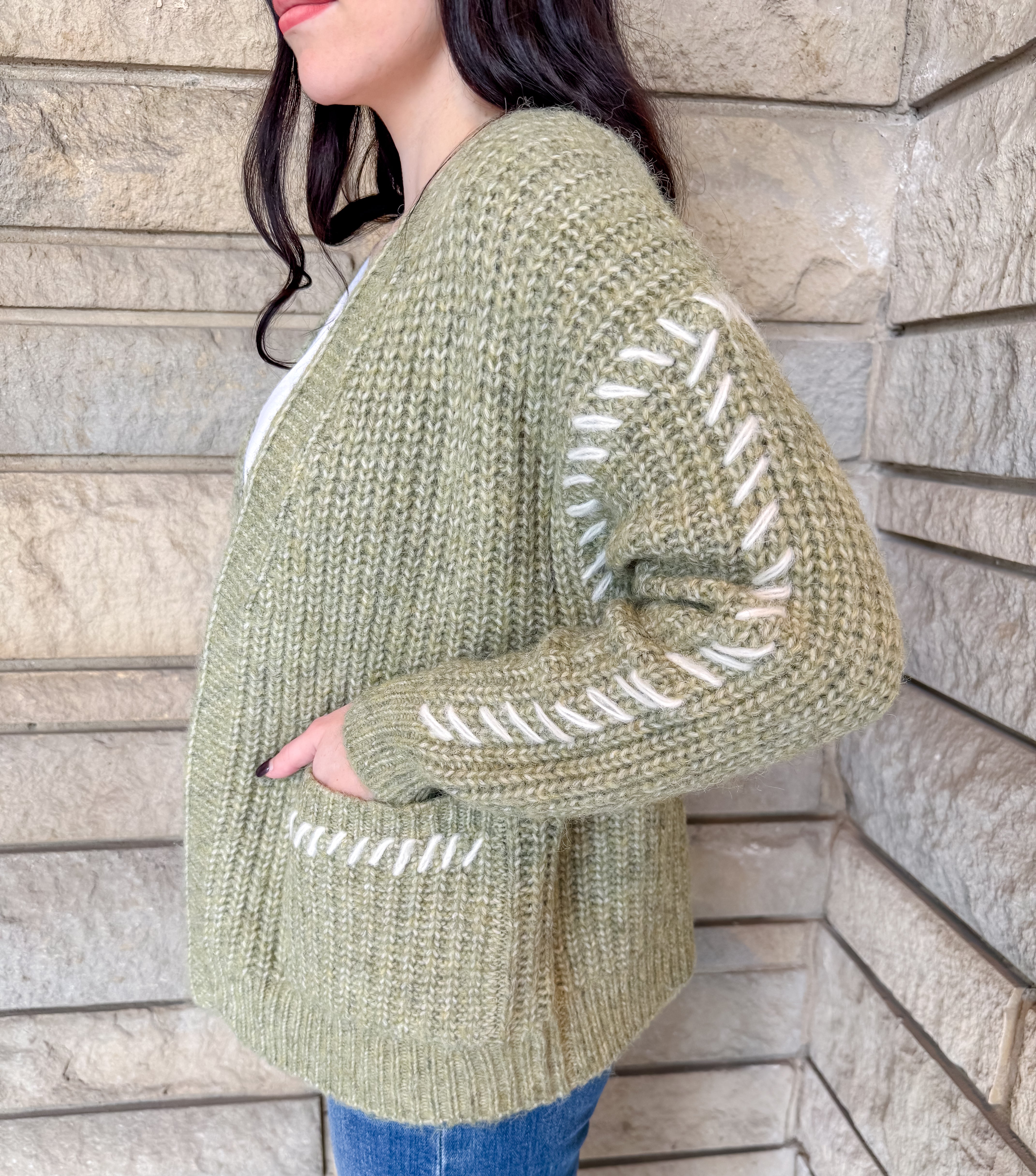 Lennon Contrast Stitch Cardigan