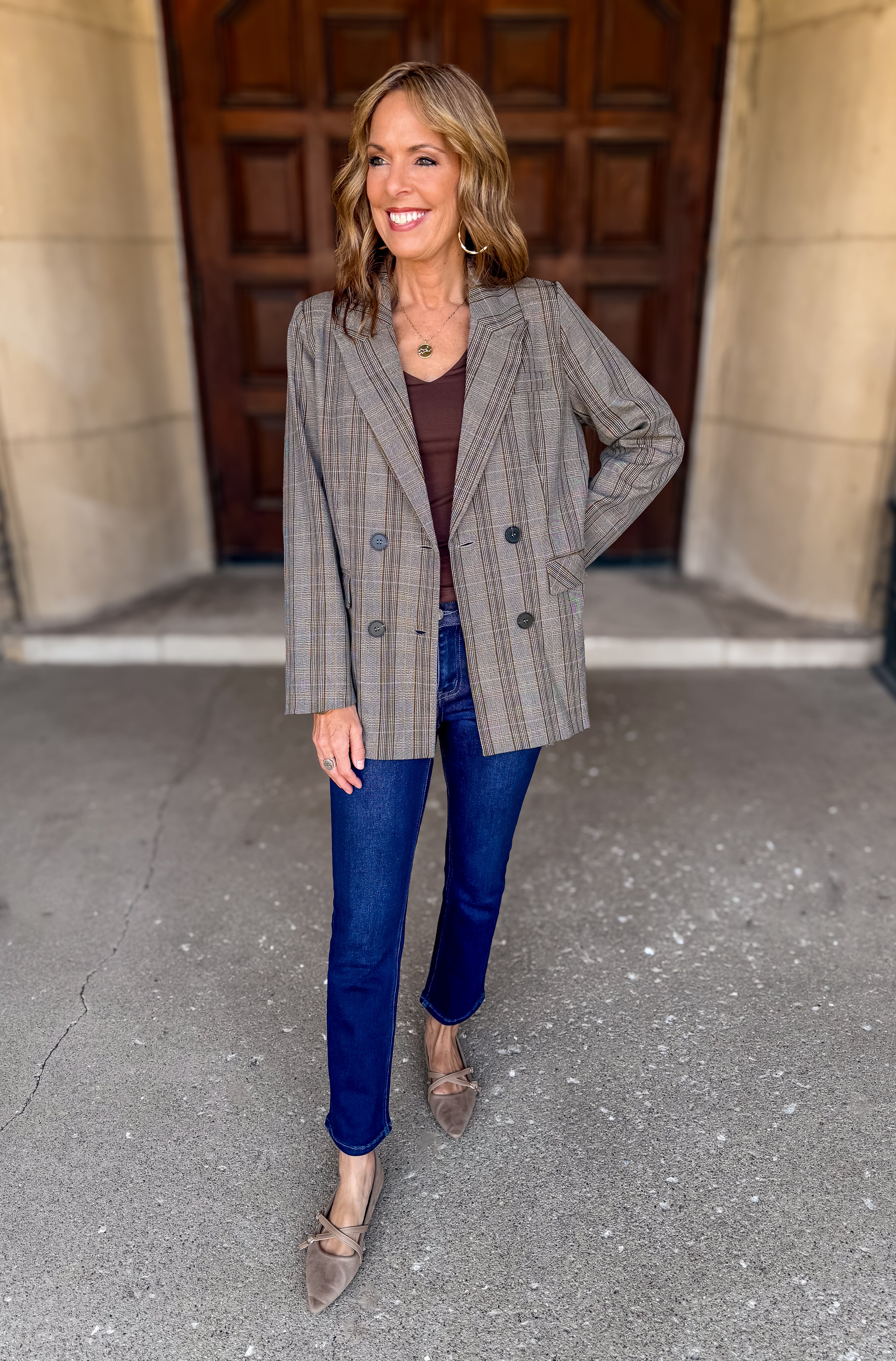 Virginia Plaid Double Breasted Blazer