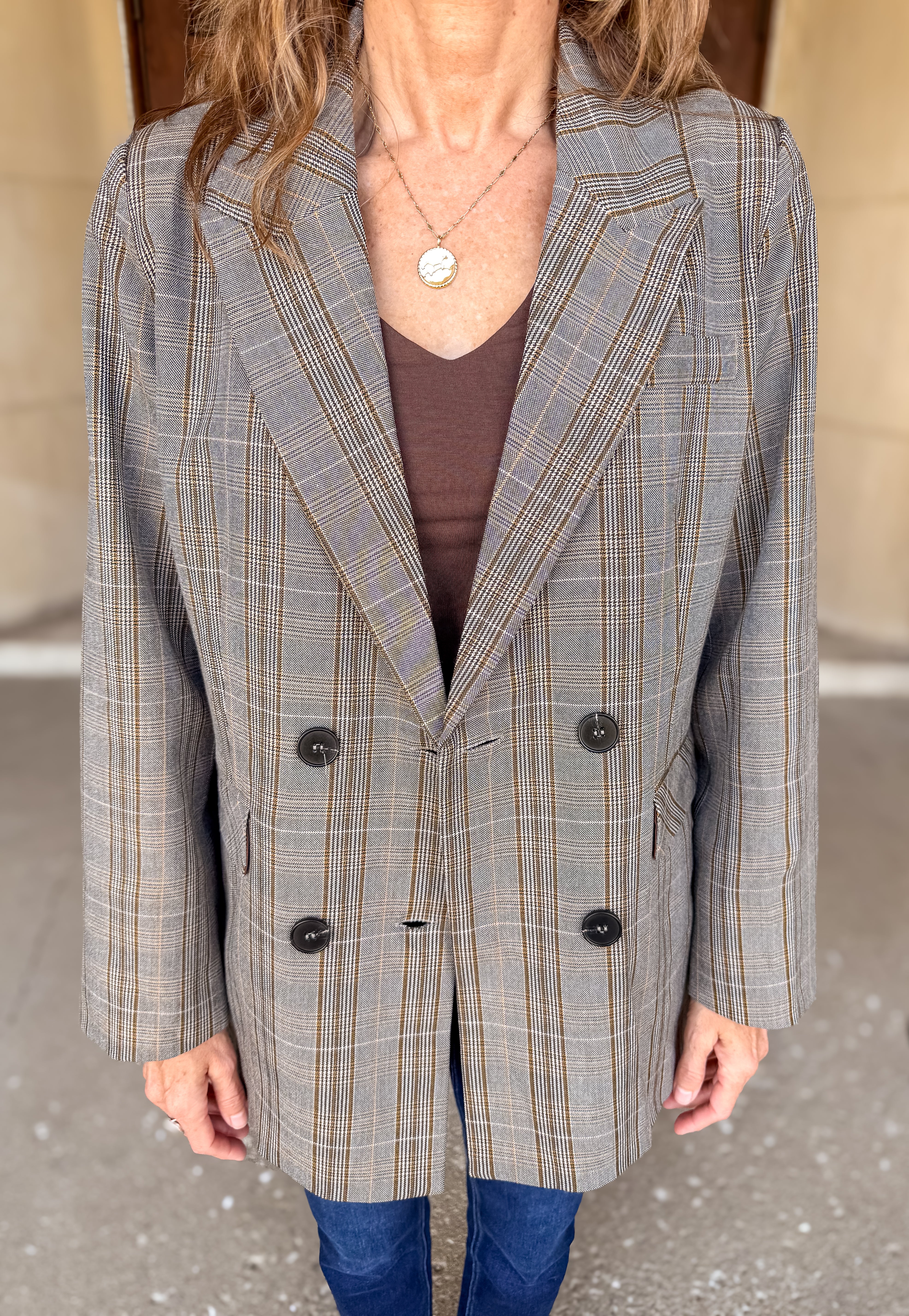 Virginia Plaid Double Breasted Blazer