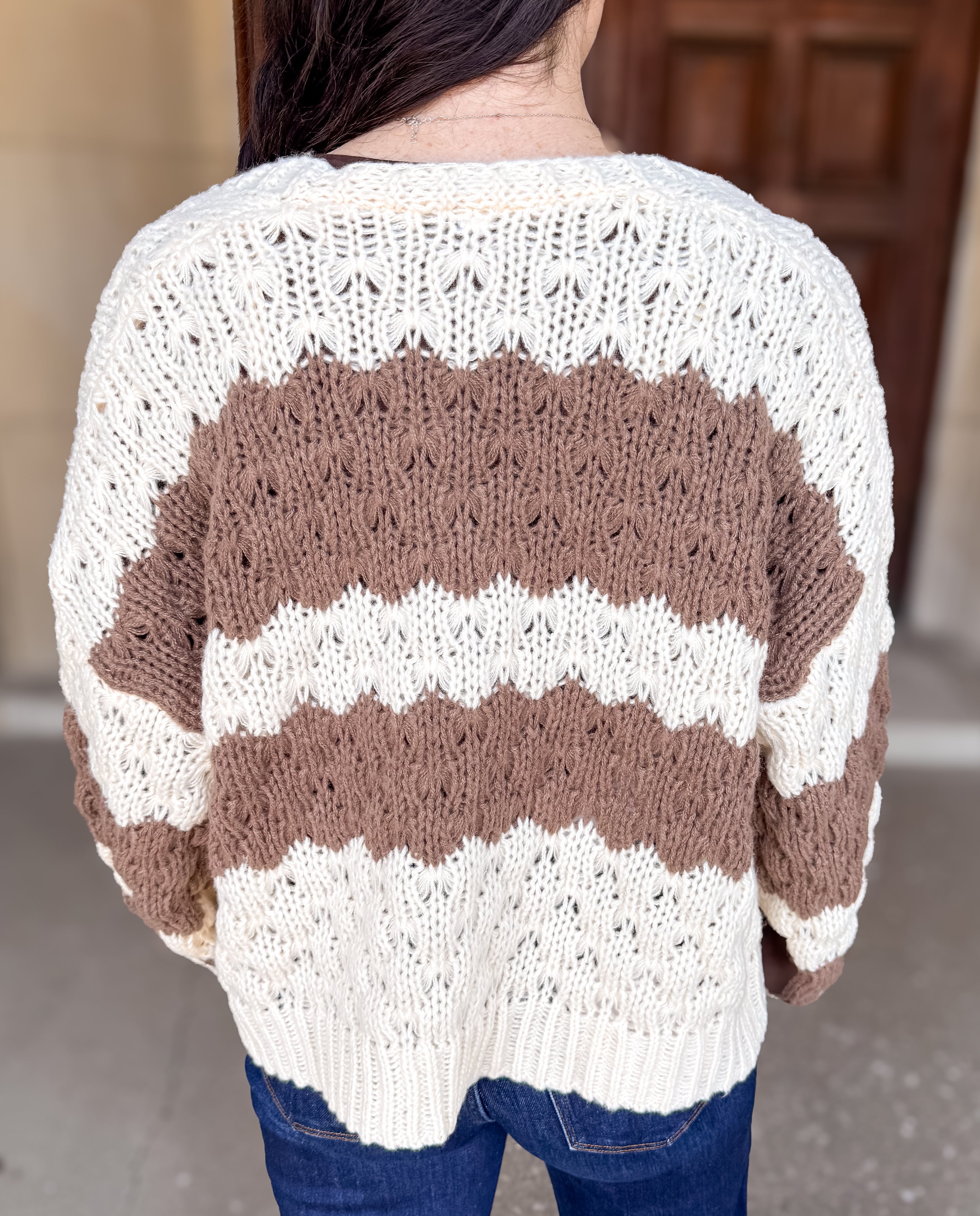 Isadora Striped Open Cardigan