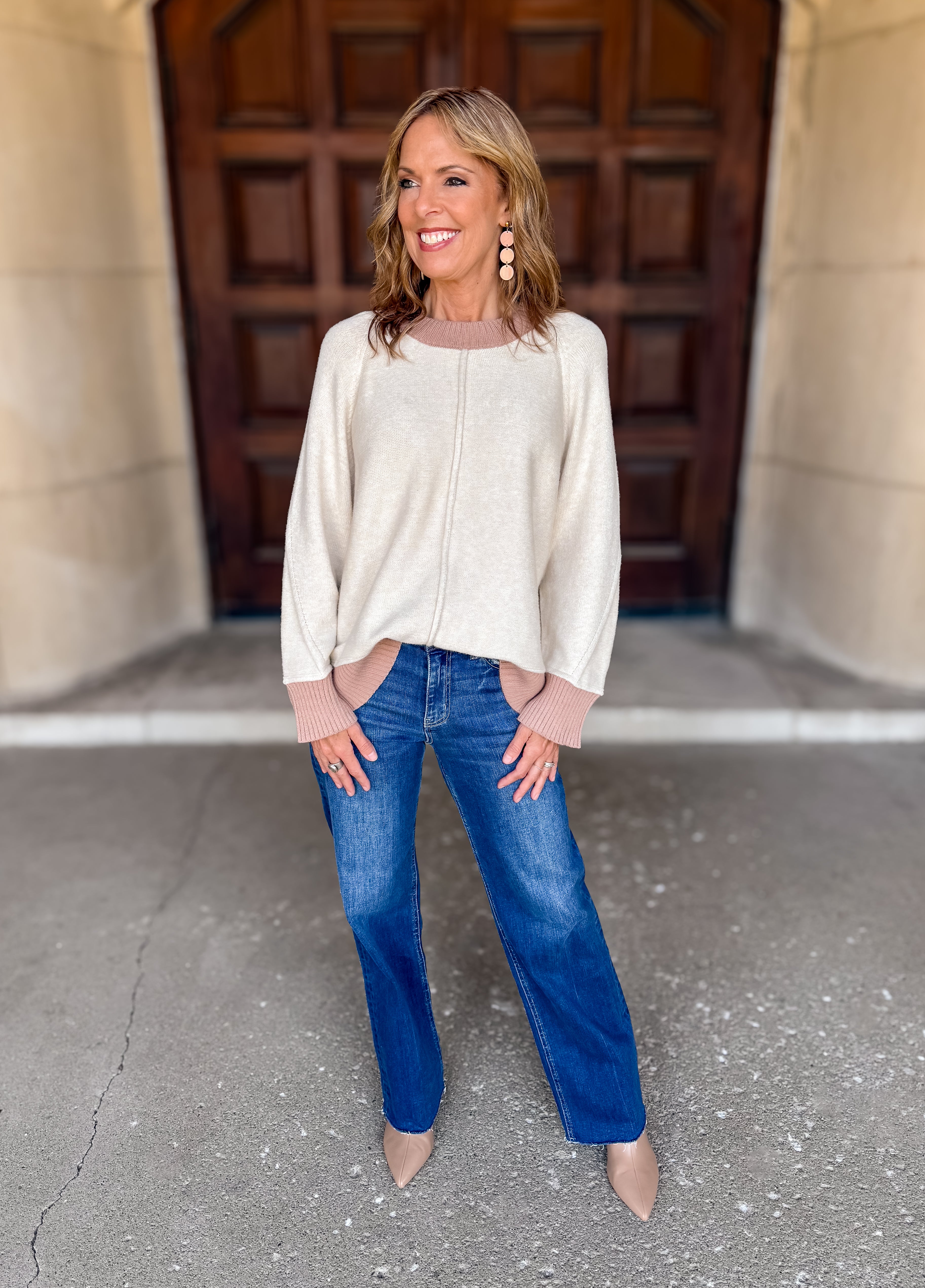 Cain Contrast Trim Sweater FINAL SALE